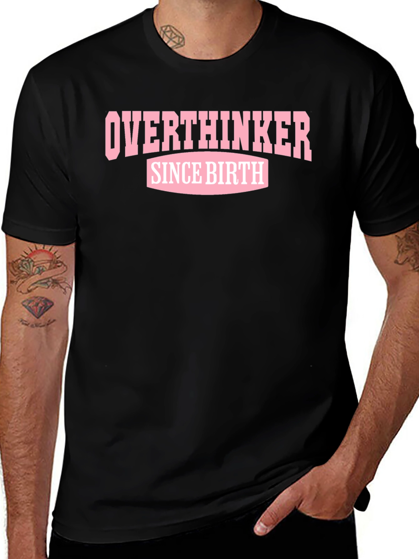 Overthinker Since Birth Black T-Shirt