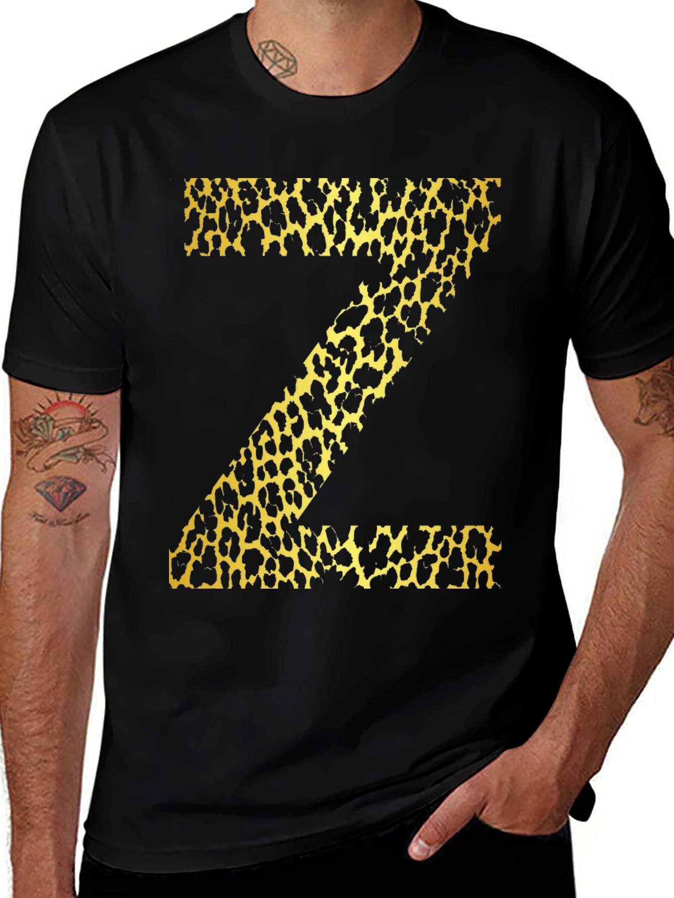 Variant 26 of Leopard Print "Z" Black T-Shirt