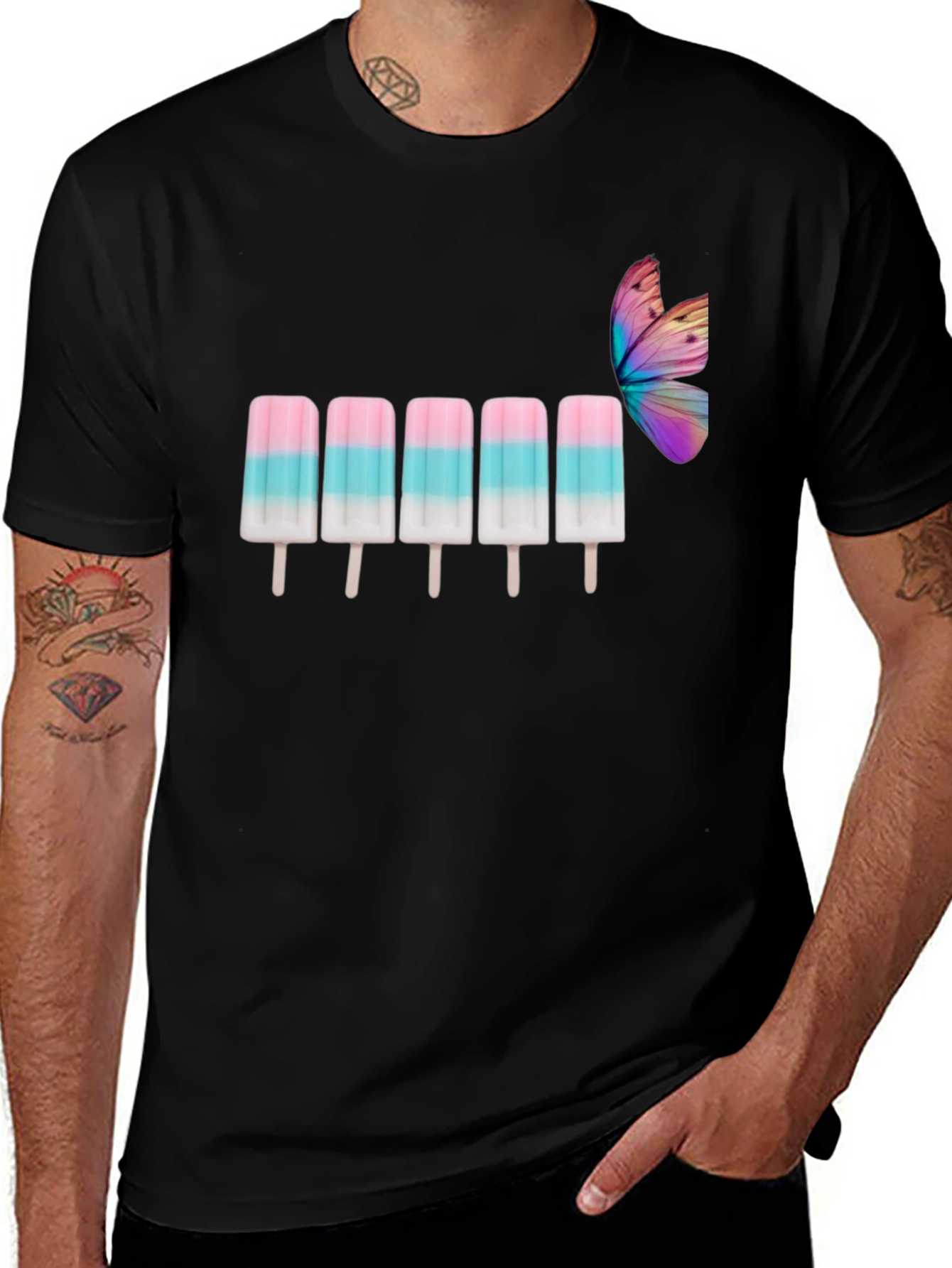 Summer Popsicle Graphic Tee - Unisex Black T-Shirt