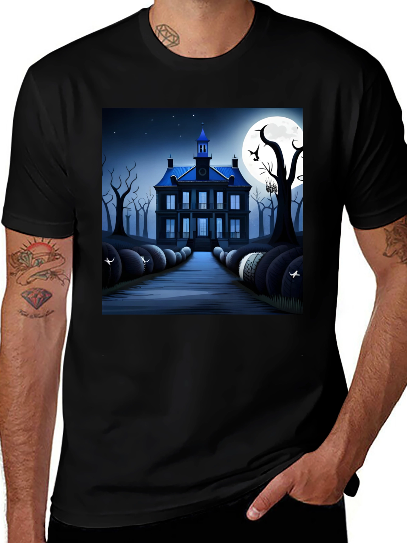 Haunted House T-Shirt - Spooky Halloween Design