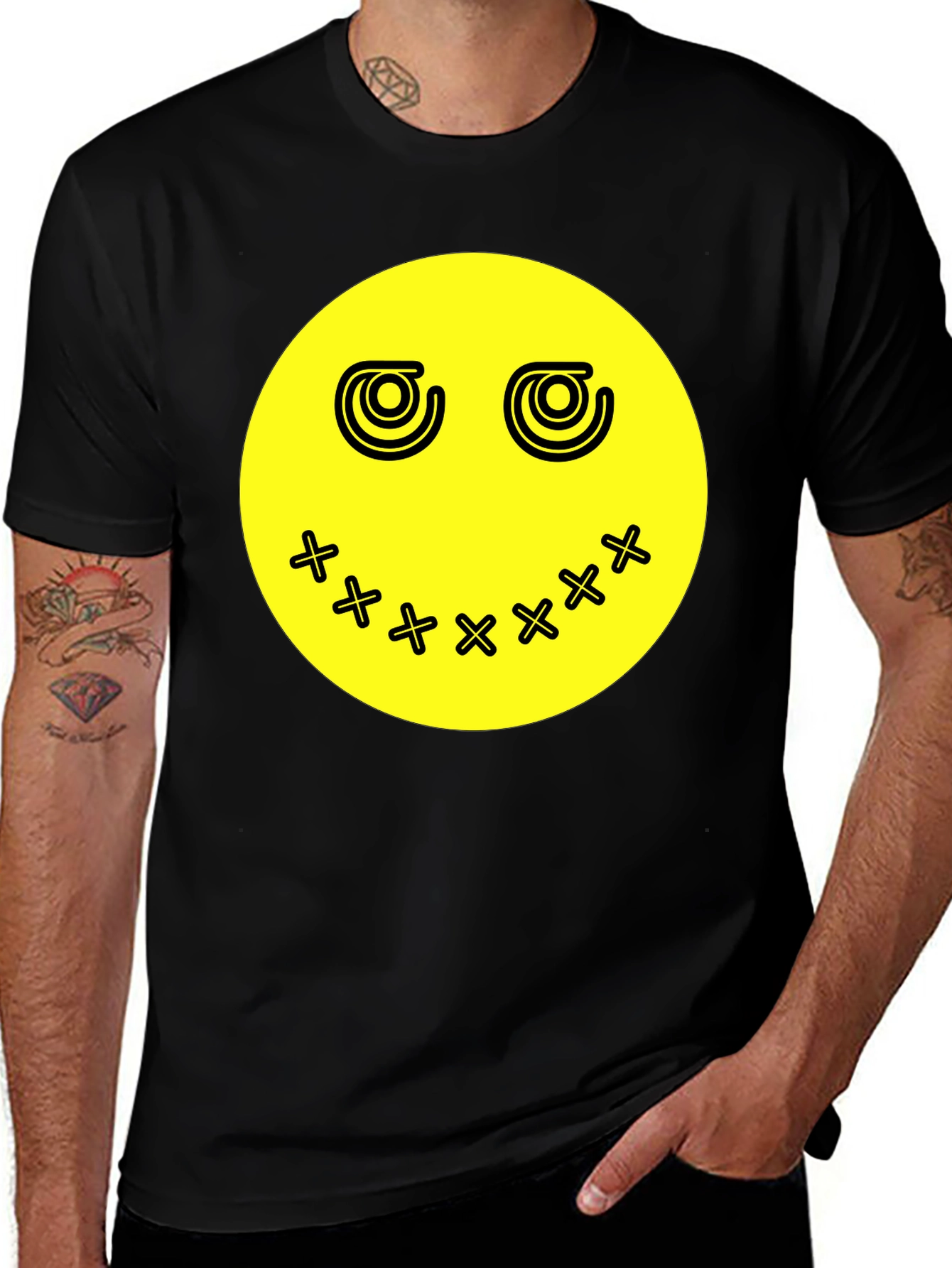 Variant 12 of Smiley Face Graphic Tee - Black
