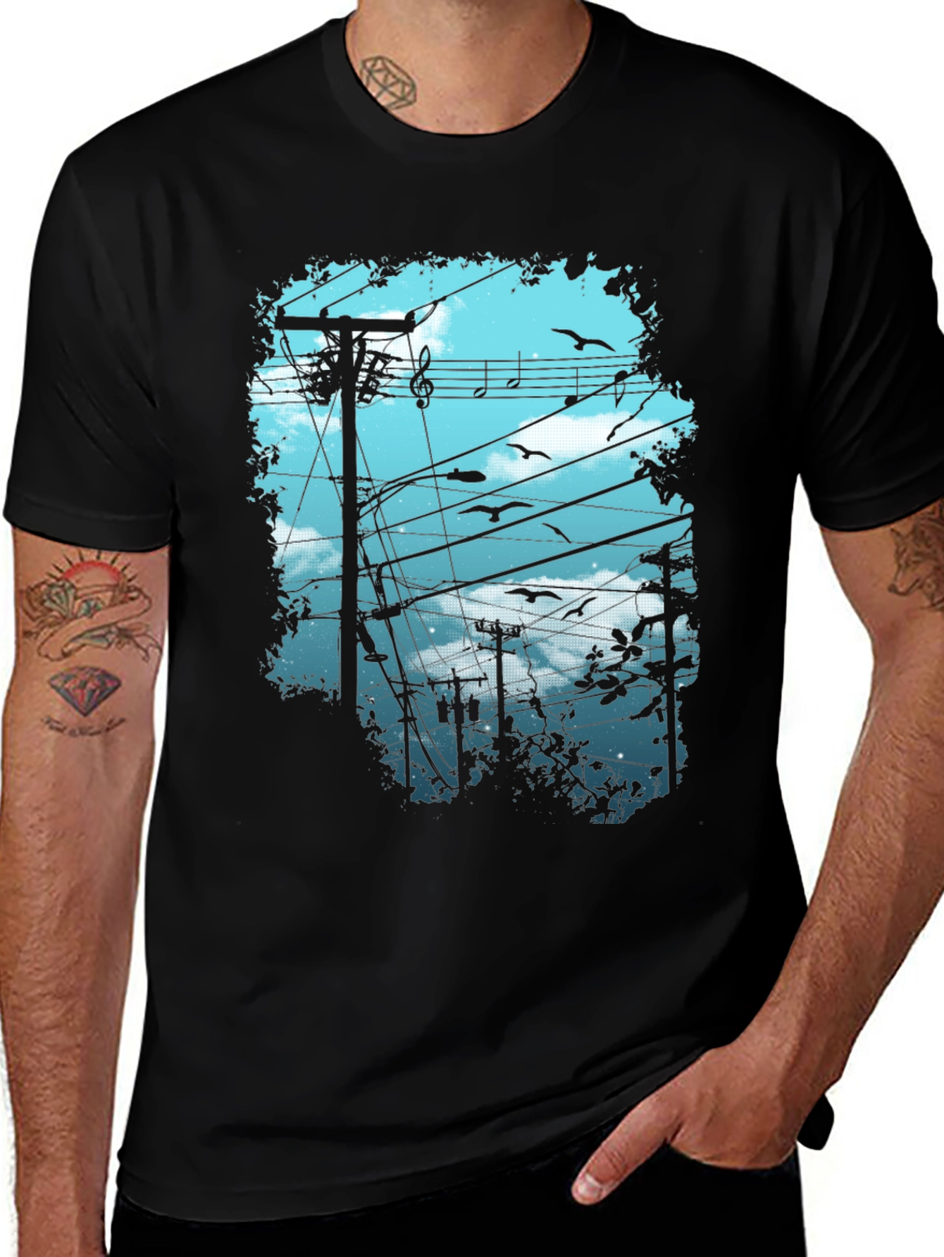 Variant 7 of Birds on a Wire Graphic Tee