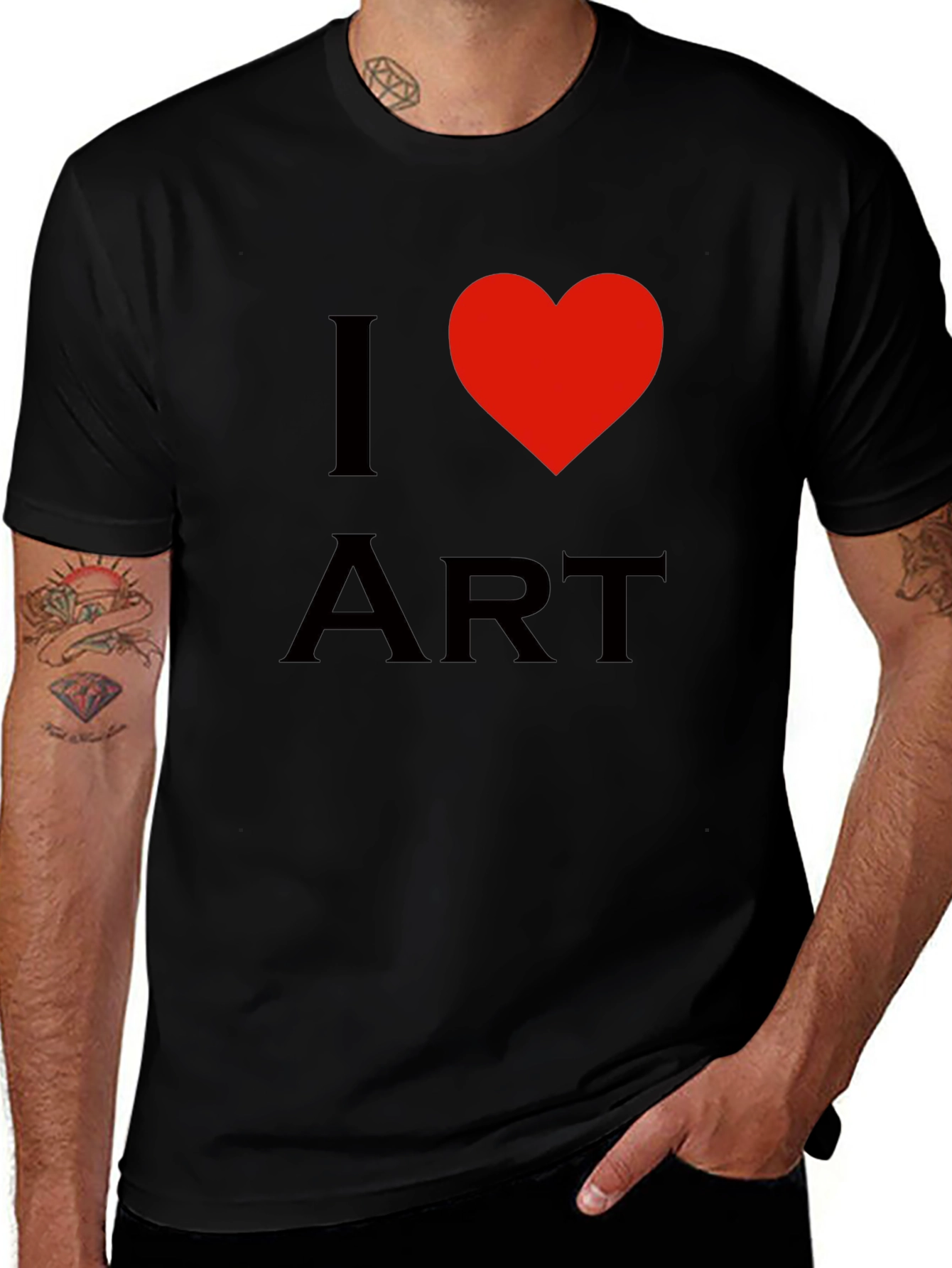 Variant 18 of I Heart Art Black Cotton T-Shirt