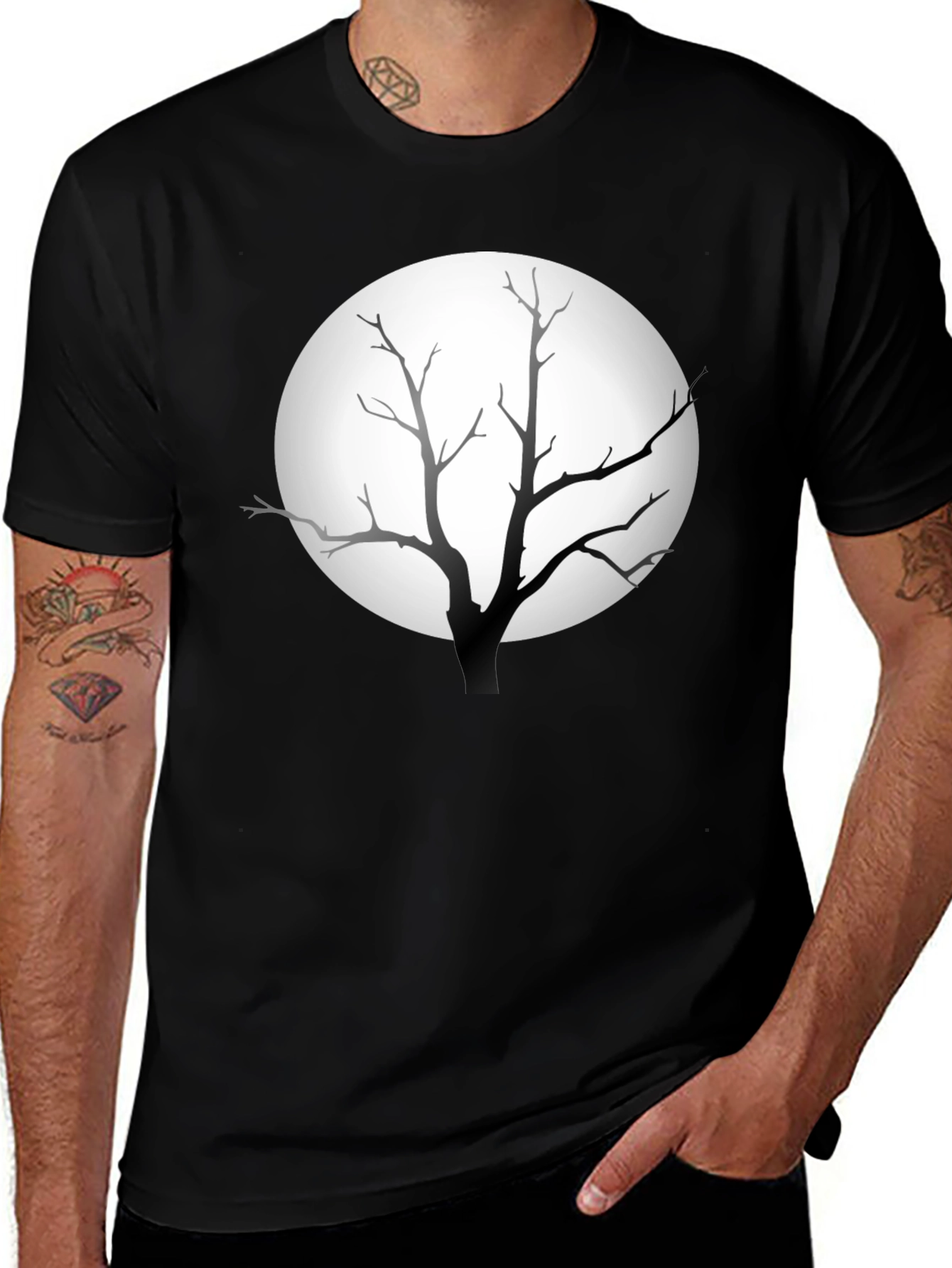 Variant 12 of Silhouette Tree Moon Graphic Tee