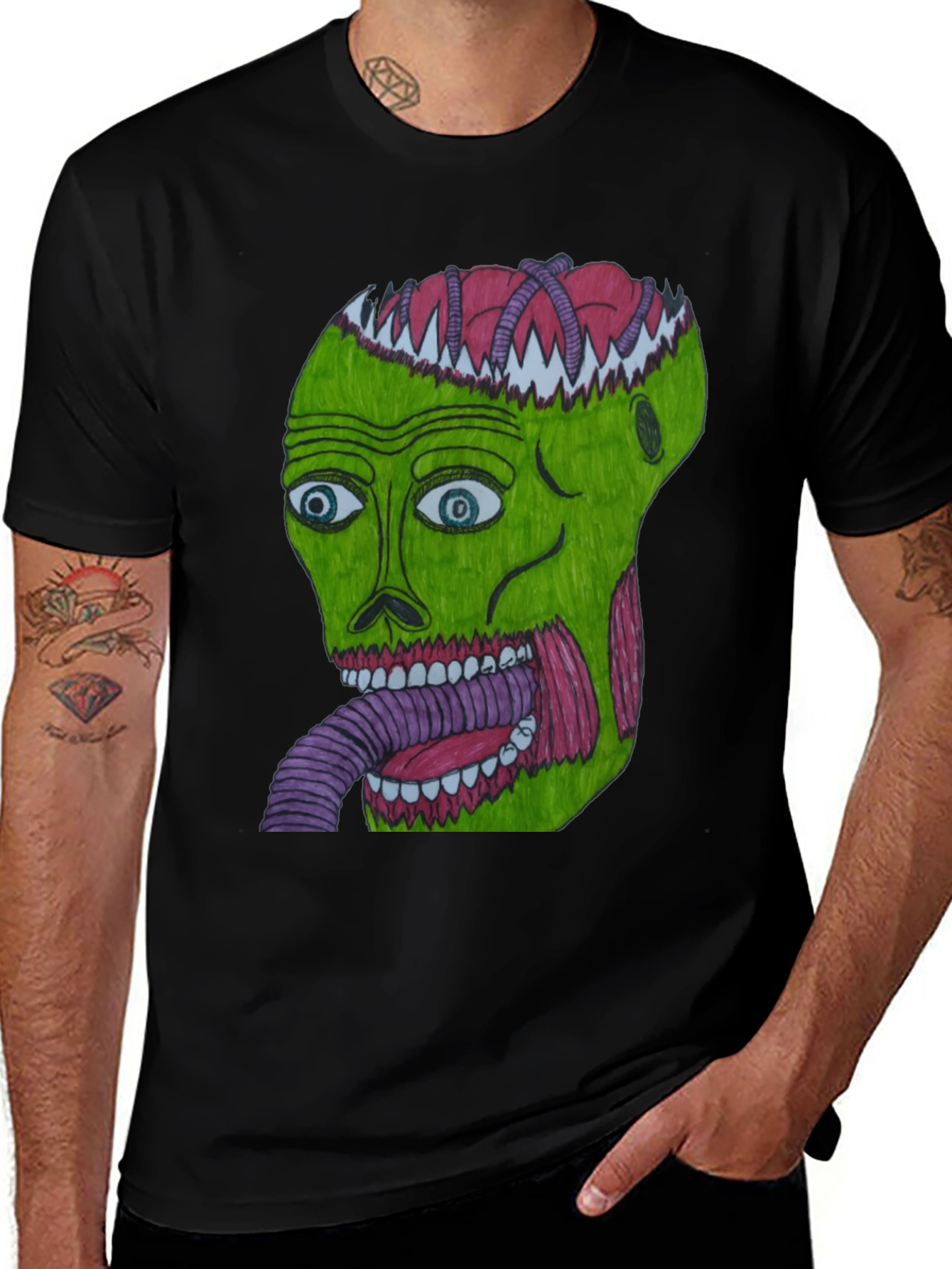 Variant 15 of Grotesque Green Head Graphic T-Shirt