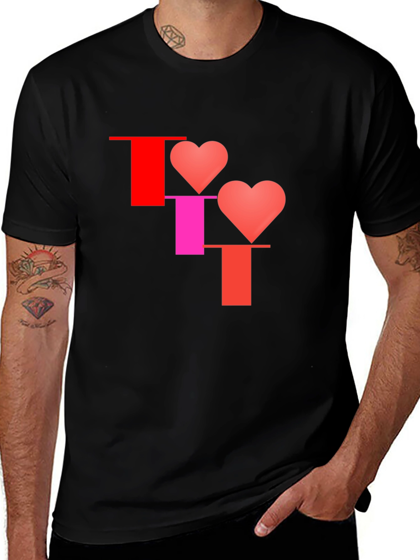 Variant 11 of I Heart T Black Graphic Tee