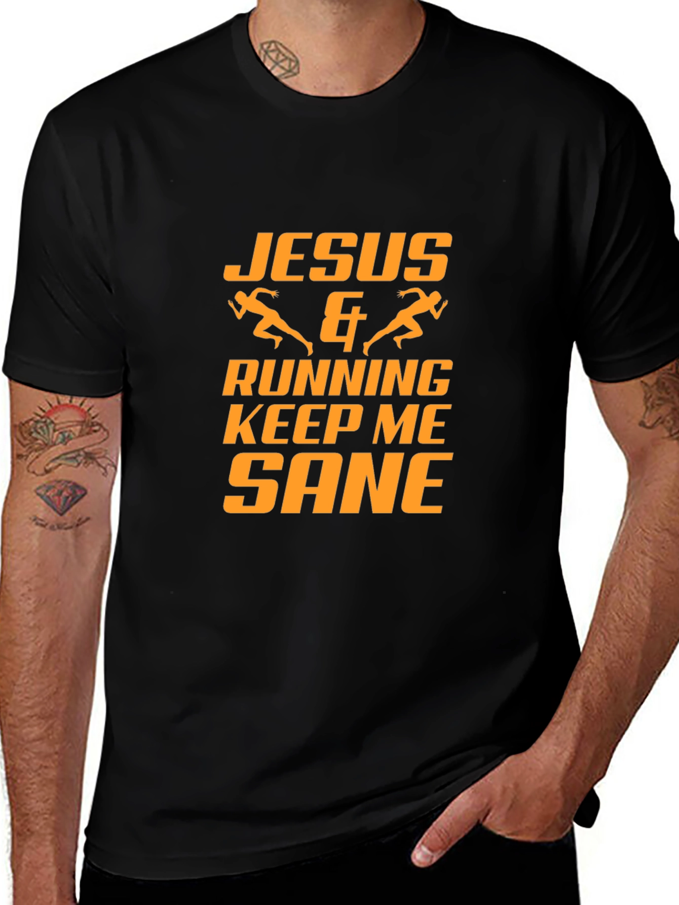 Variant 13 of Jesus & Running Keep Me Sane Black Tee