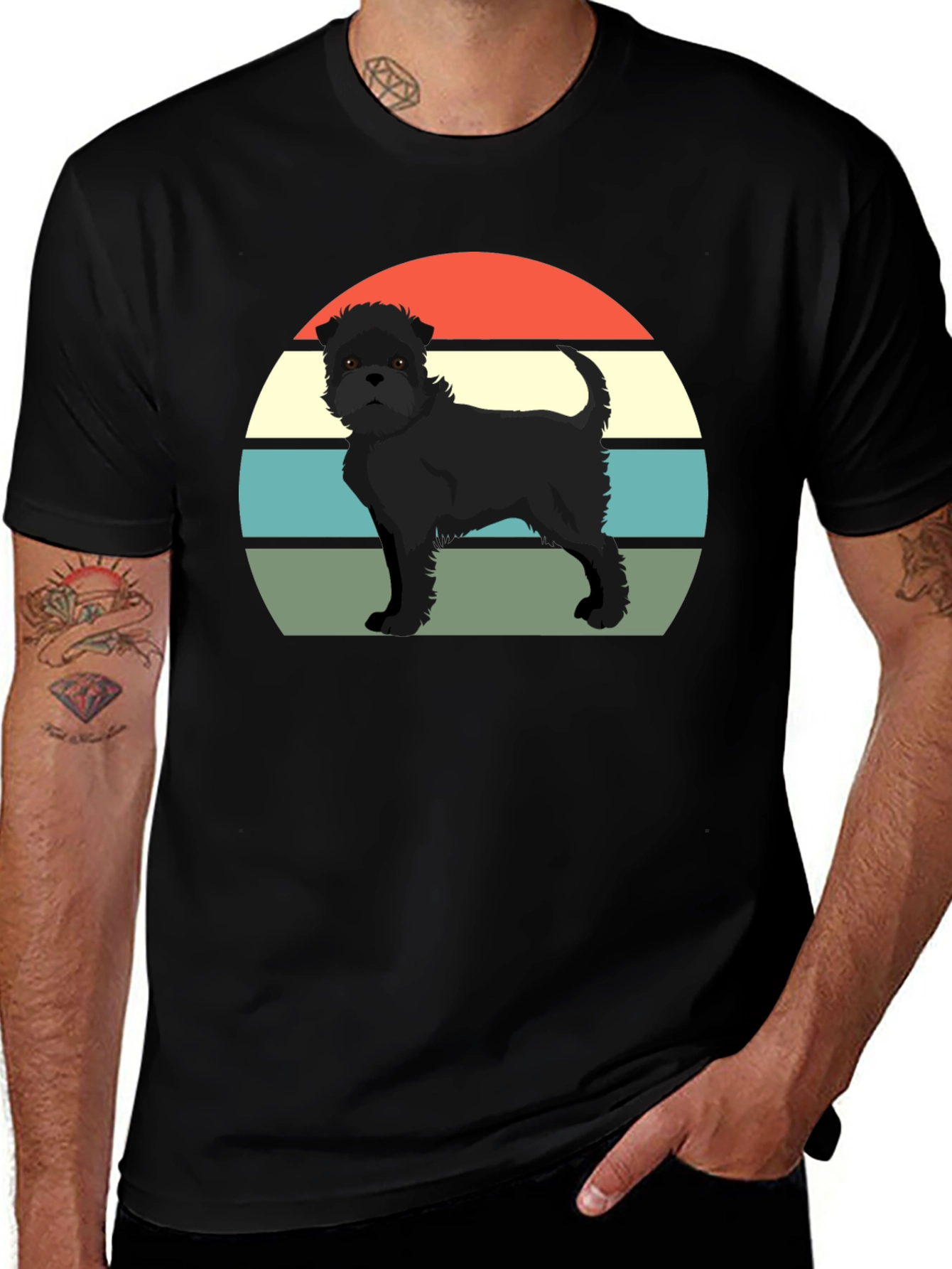 Variant 6 of Retro Dog T-Shirt - Black
