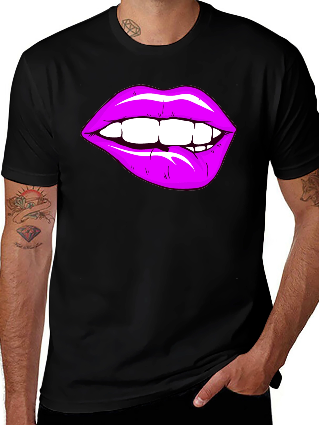 Purple Lips Graphic T-Shirt - Bite Me!