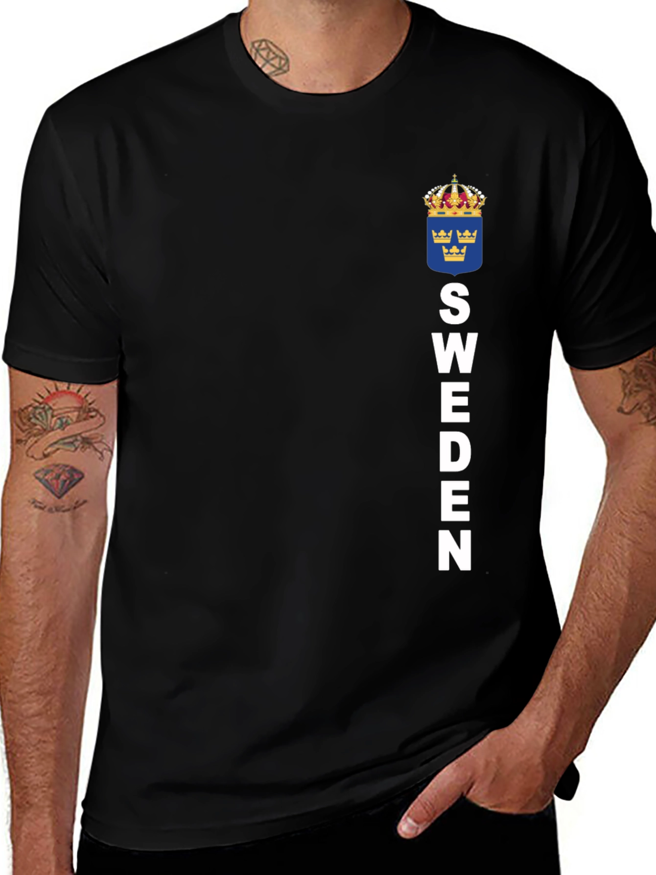 Sweden Flag T-Shirt - Black Graphic Tee