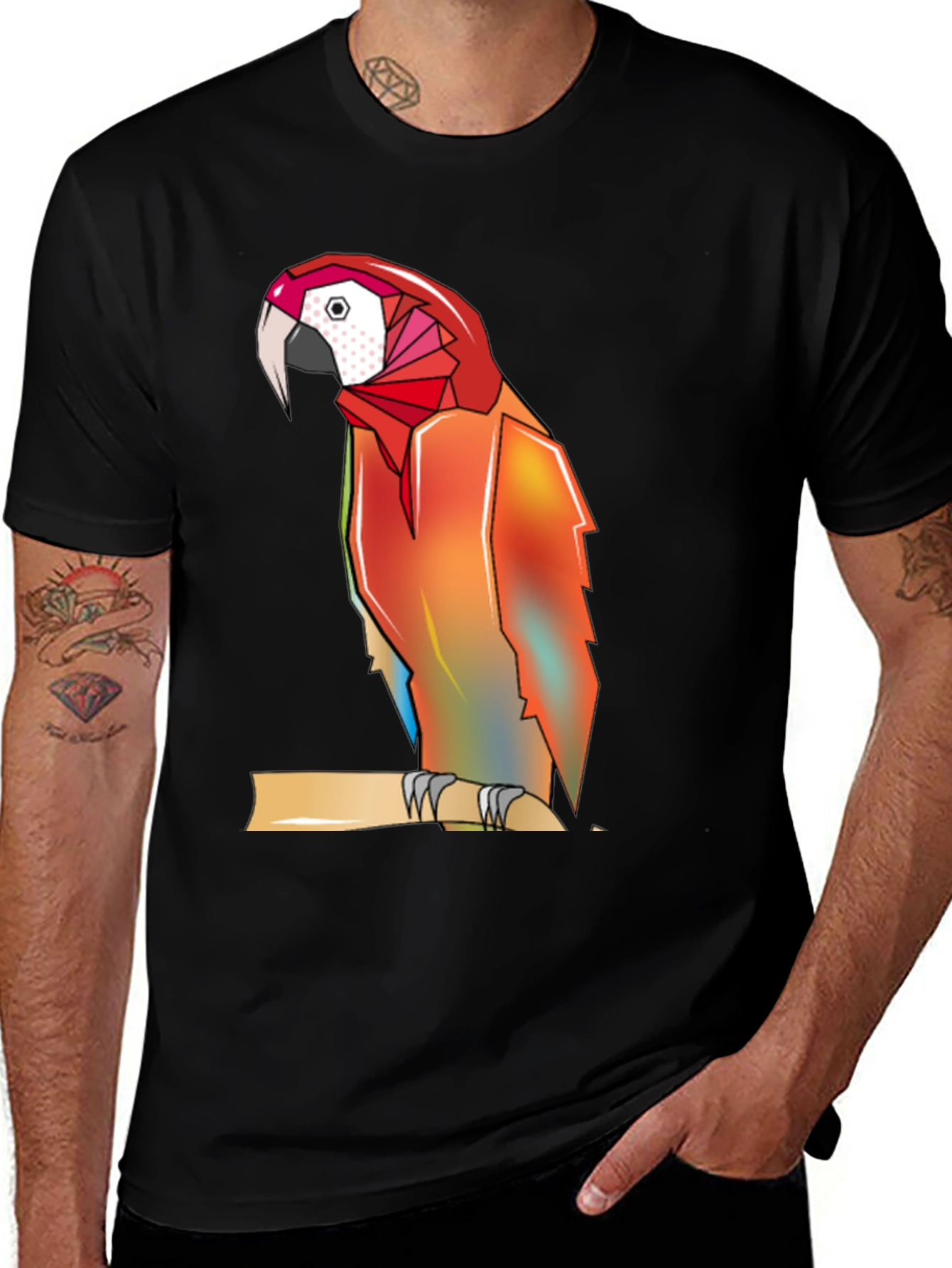 Variant 17 of Geometric Parrot Graphic T-Shirt