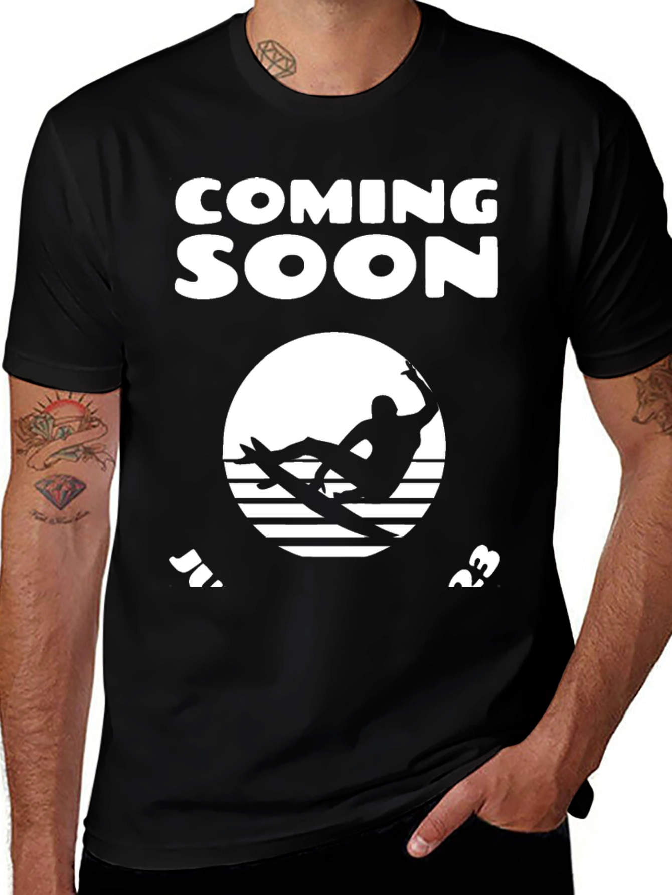 Variant 19 of Coming Soon Surfer Graphic Tee - Black