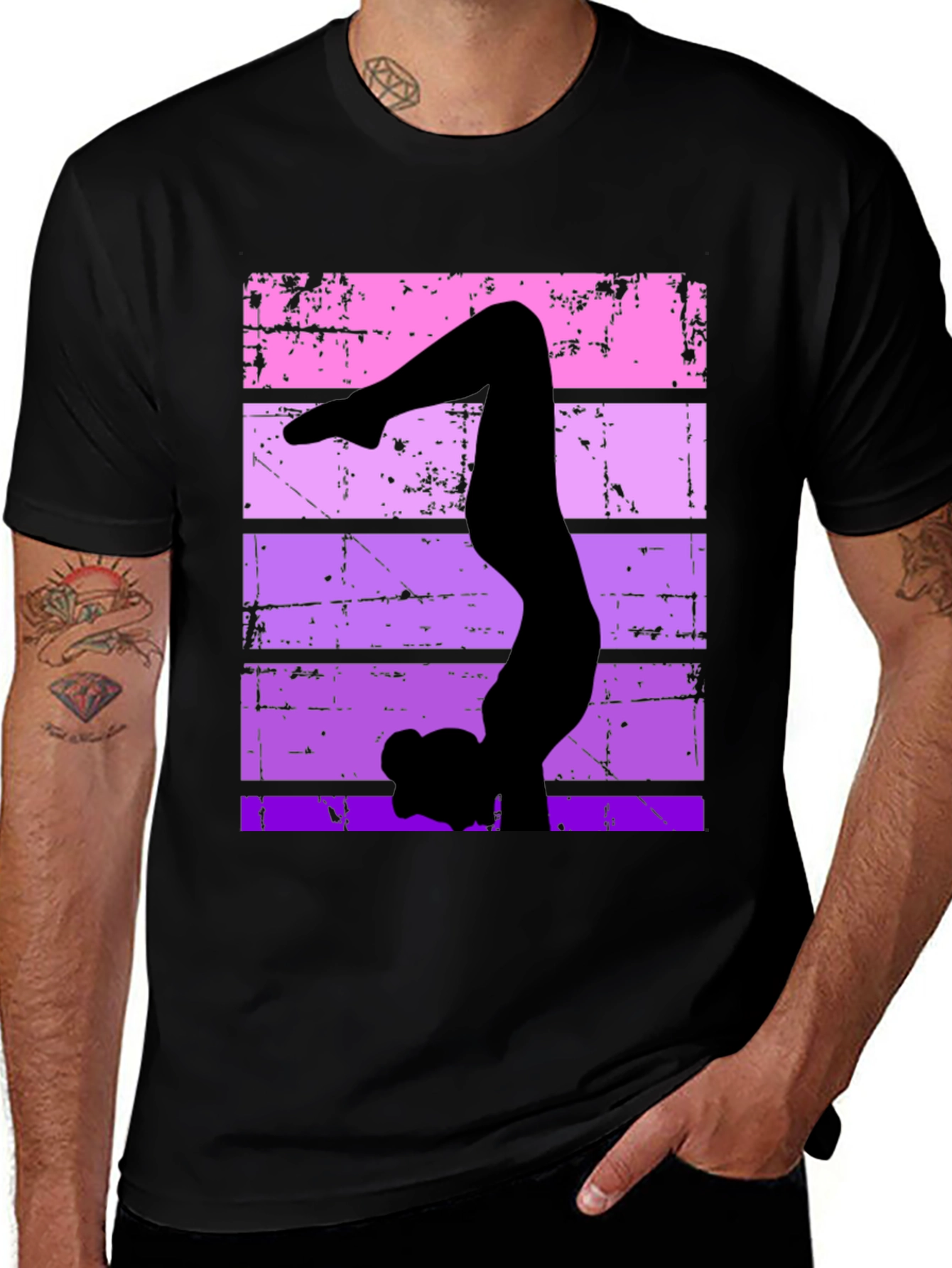 Variant 16 of Gymnast Silhouette Graphic Tee - Retro Style
