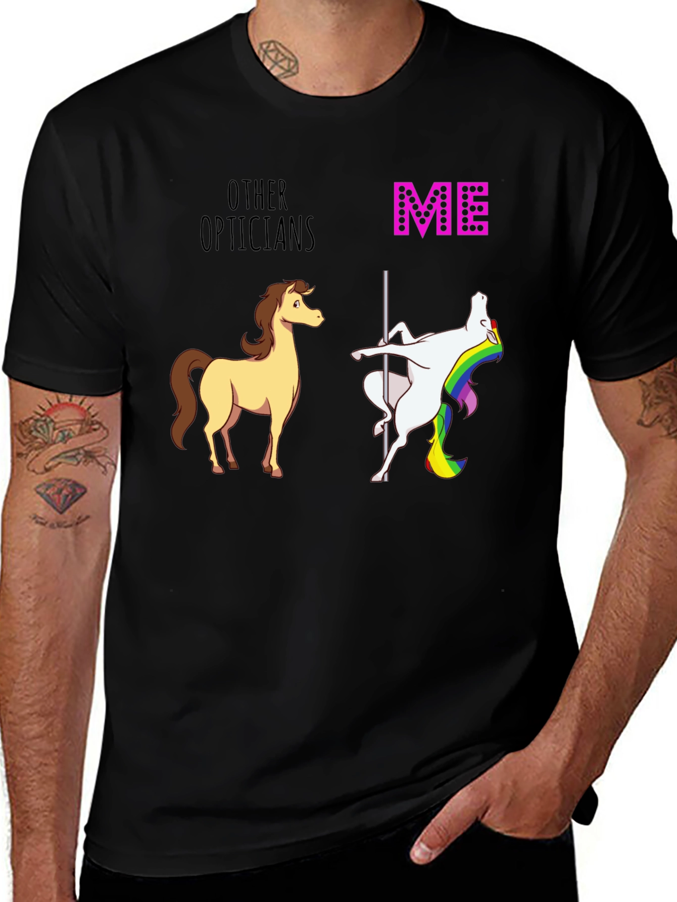 Variant 21 of Optician T-Shirt - Other Opticians vs Me Funny Unicorn