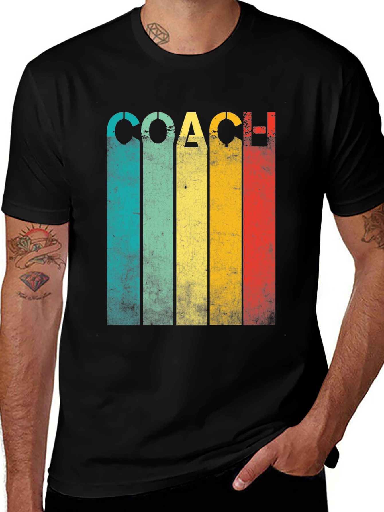 Variant 8 of Retro Coach T-Shirt - Vintage Striped Design