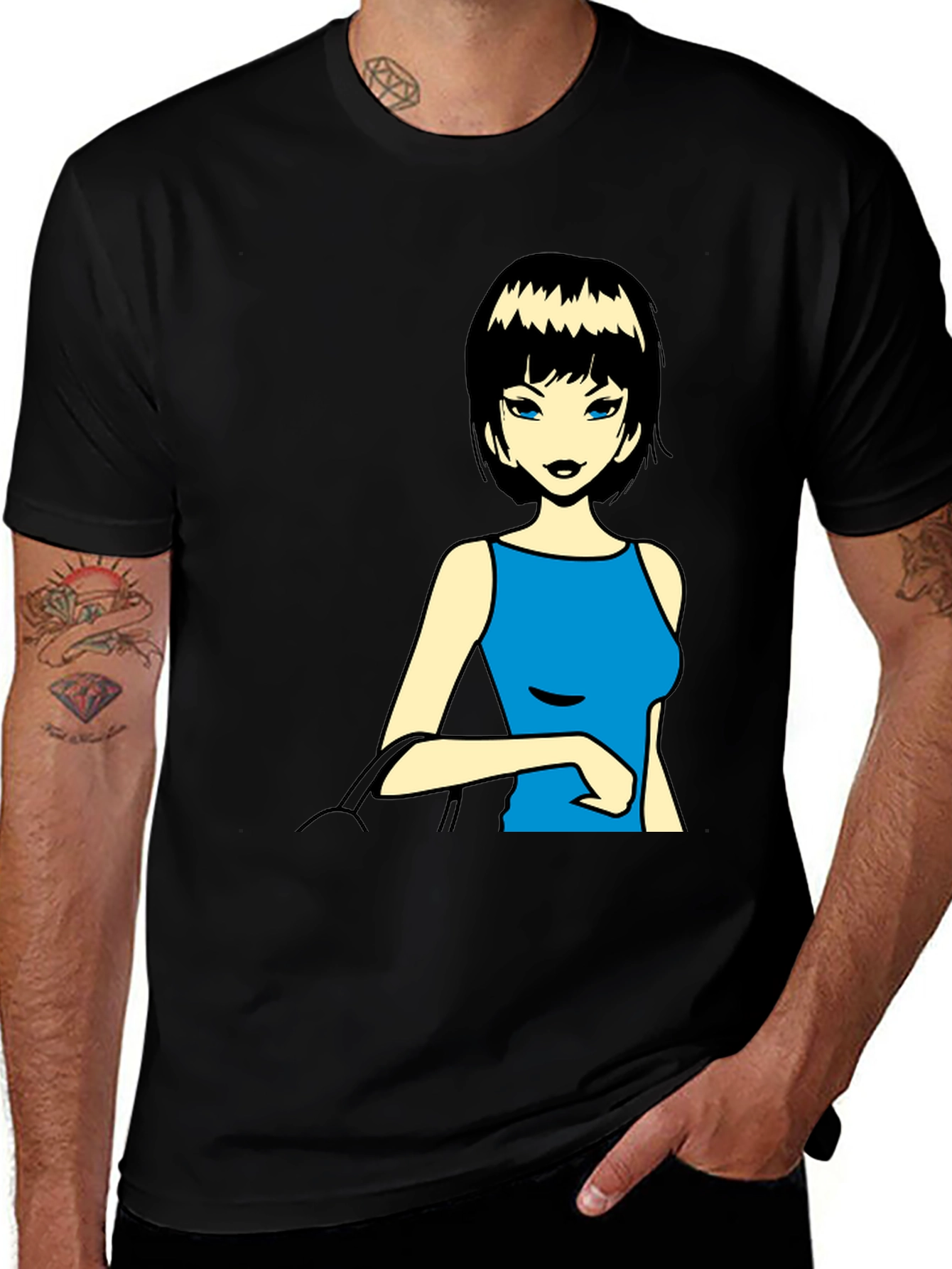 Variant 8 of Trendy Graphic Tee - Anime Girl Print