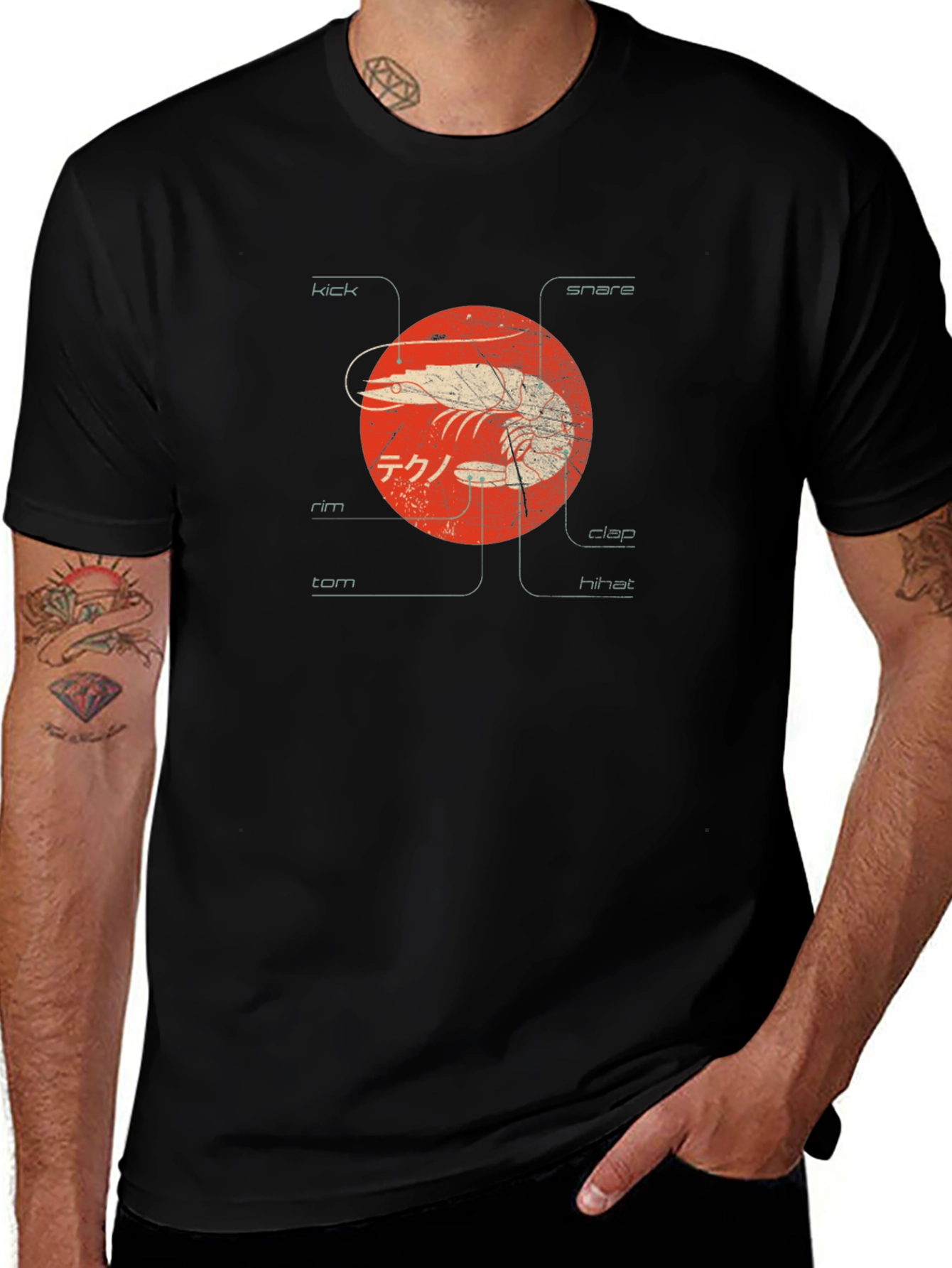 Variant 23 of Shrimp Techno Graphic Tee