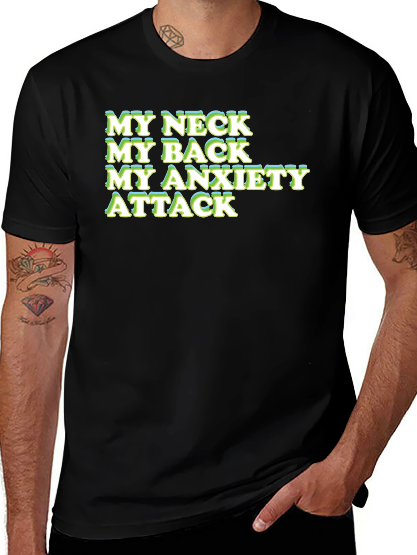 Variant 10 of Funny My Neck My Back Anxiety Attack Graphic T-Shirt
