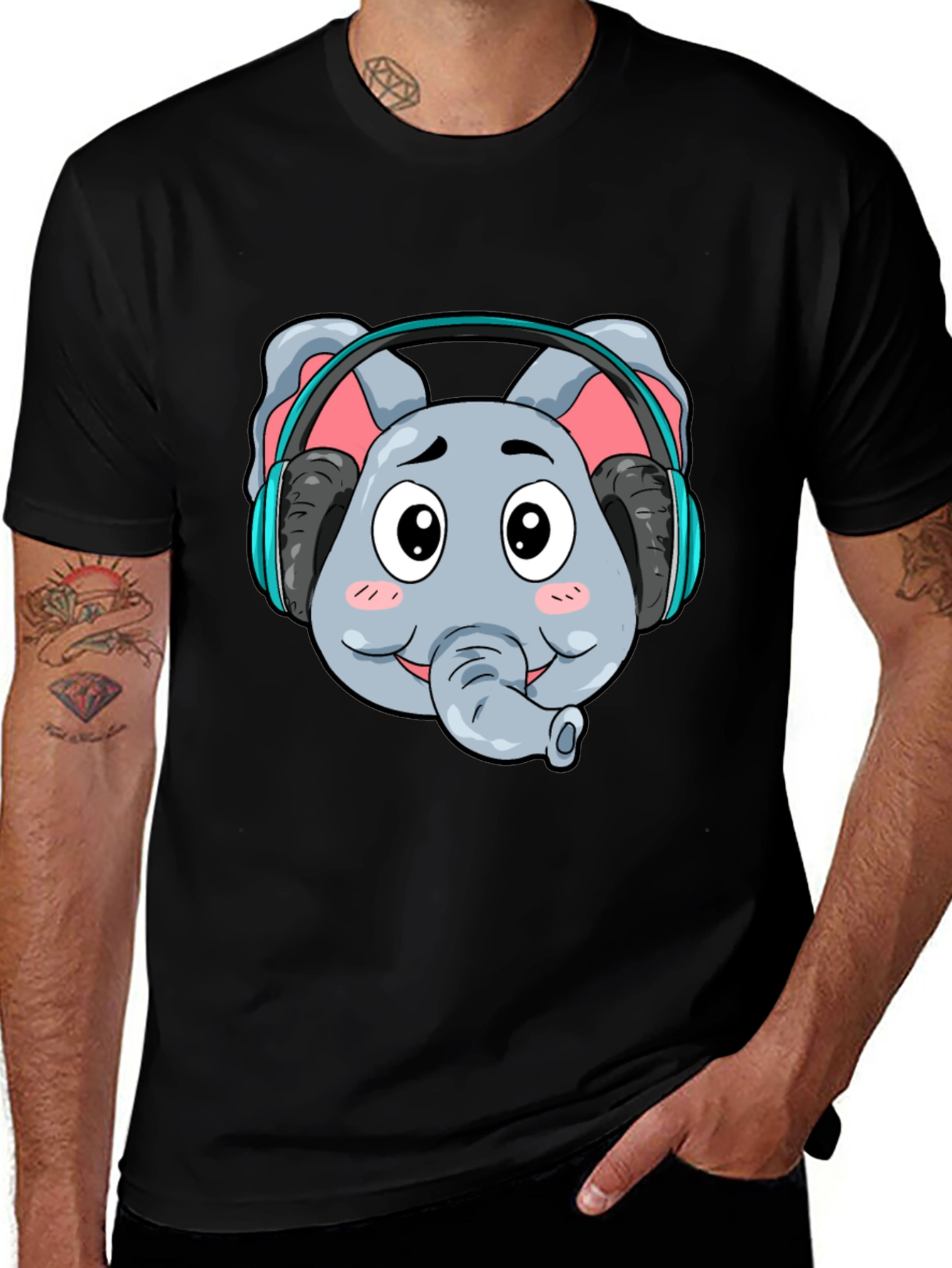 Variant 28 of Elephant DJ Graphic Tee - Cool Cartoon T-Shirt