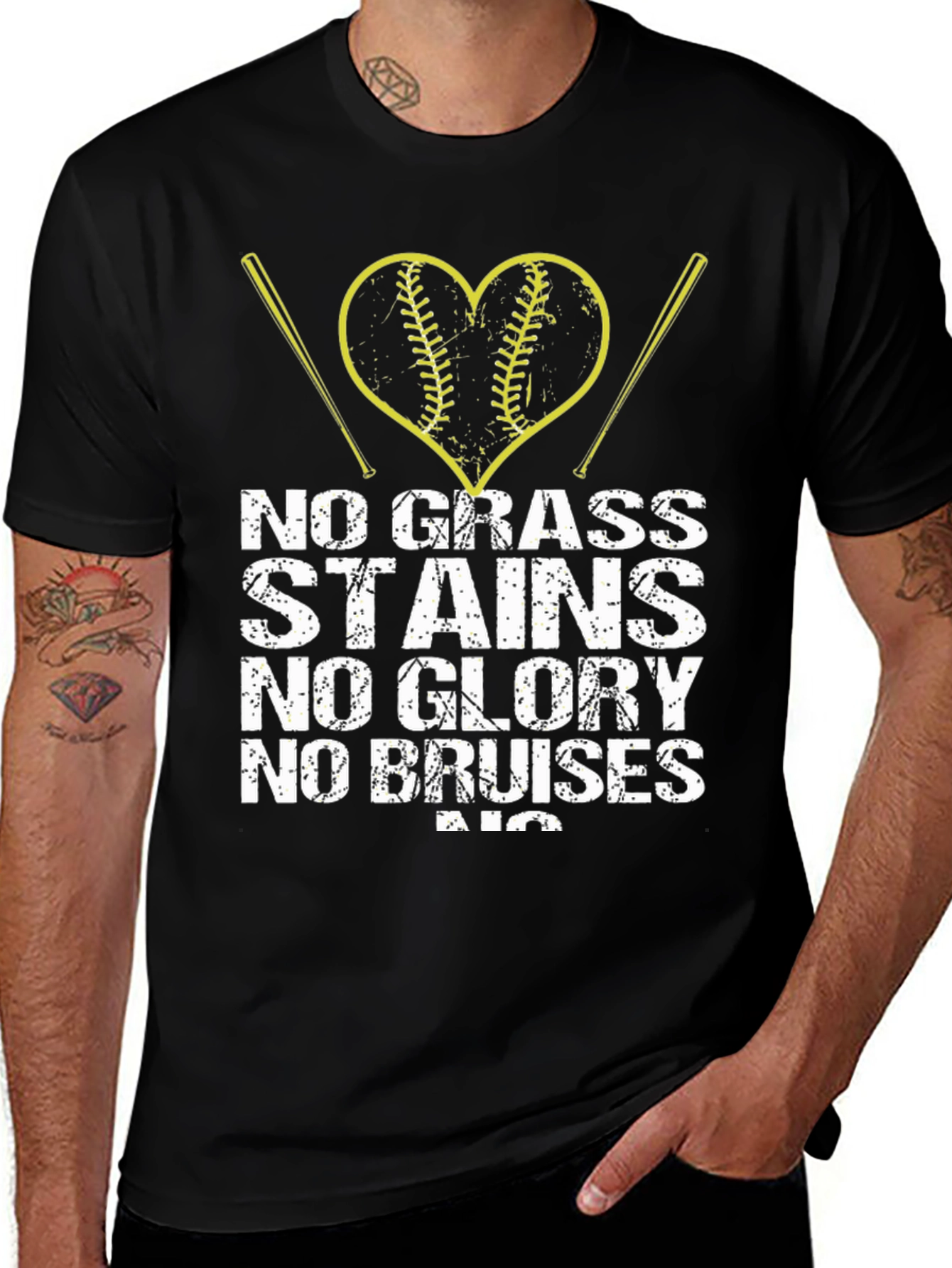 No Grass Stains No Glory Baseball T-Shirt