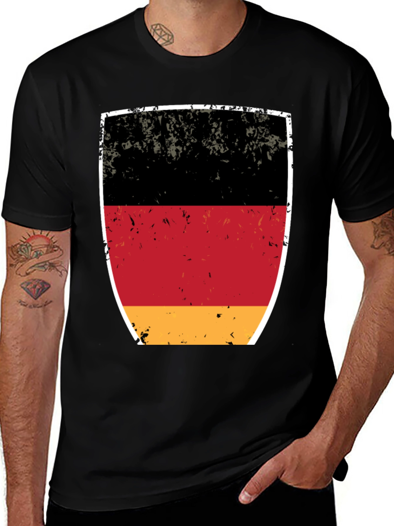 Germany Flag Shield Graphic Tee - Patriotic German Pride