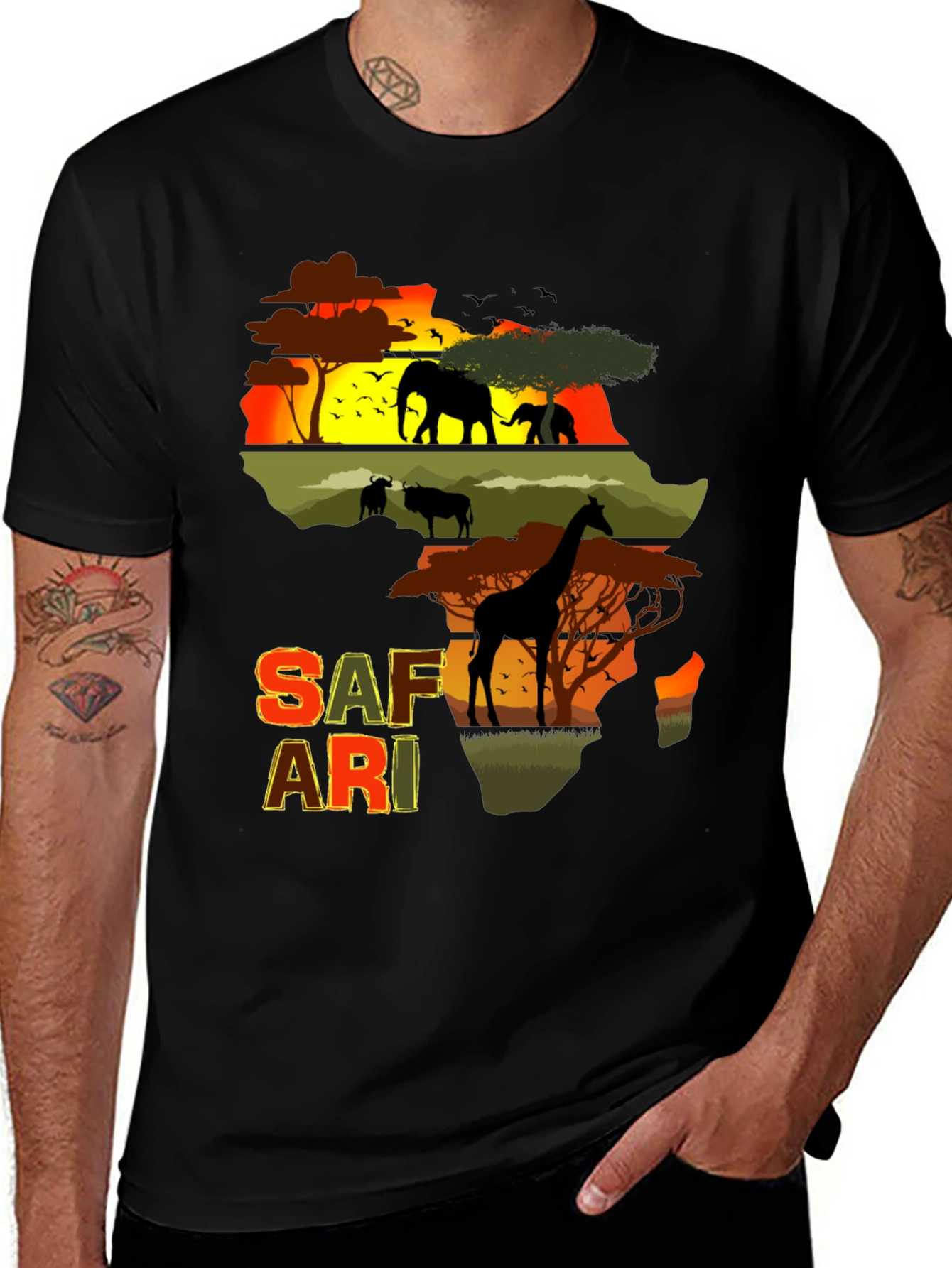 Variant 5 of Safari Adventure T-Shirt - Africa Wildlife Graphic Tee