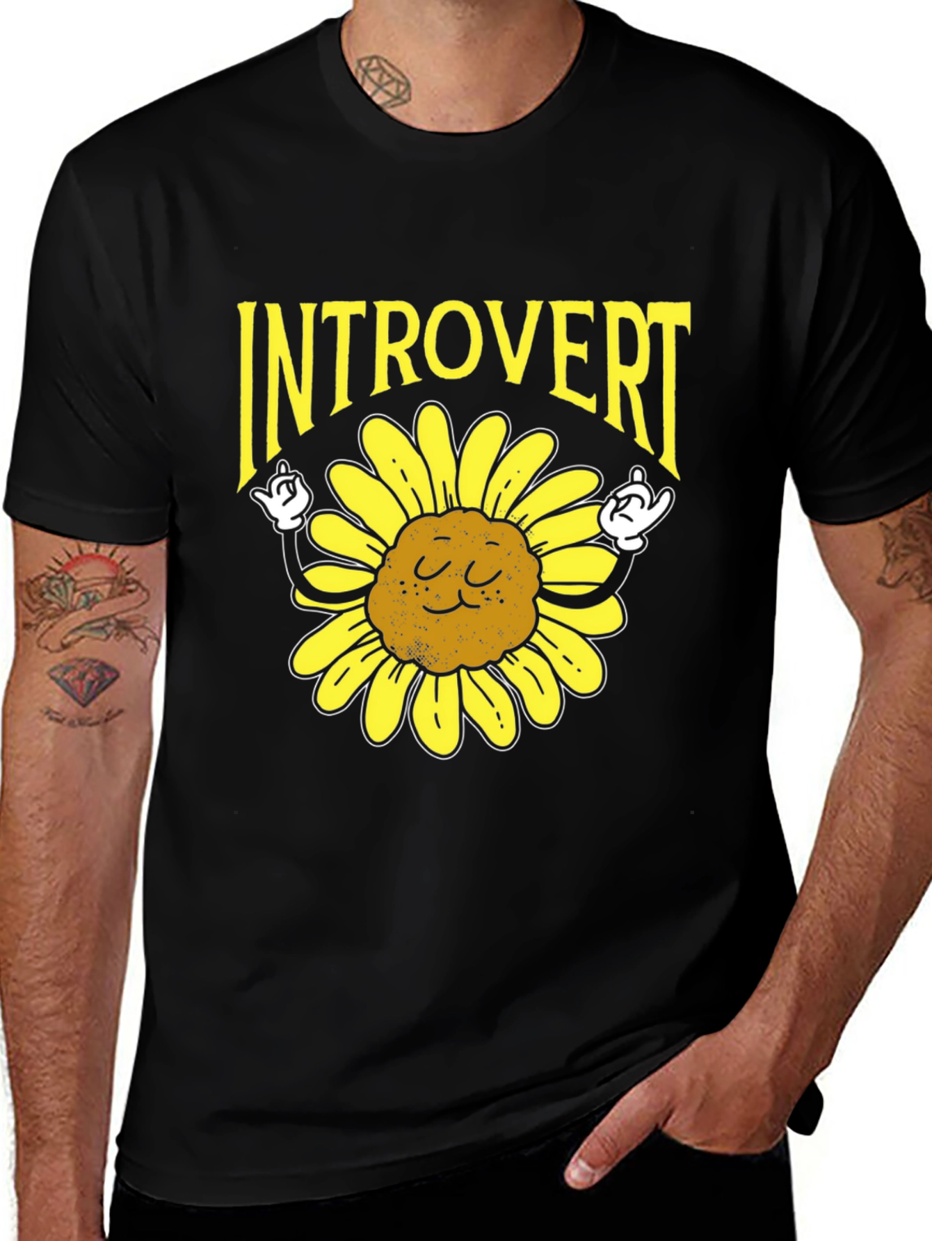 Introvert Sunflower Graphic T-Shirt