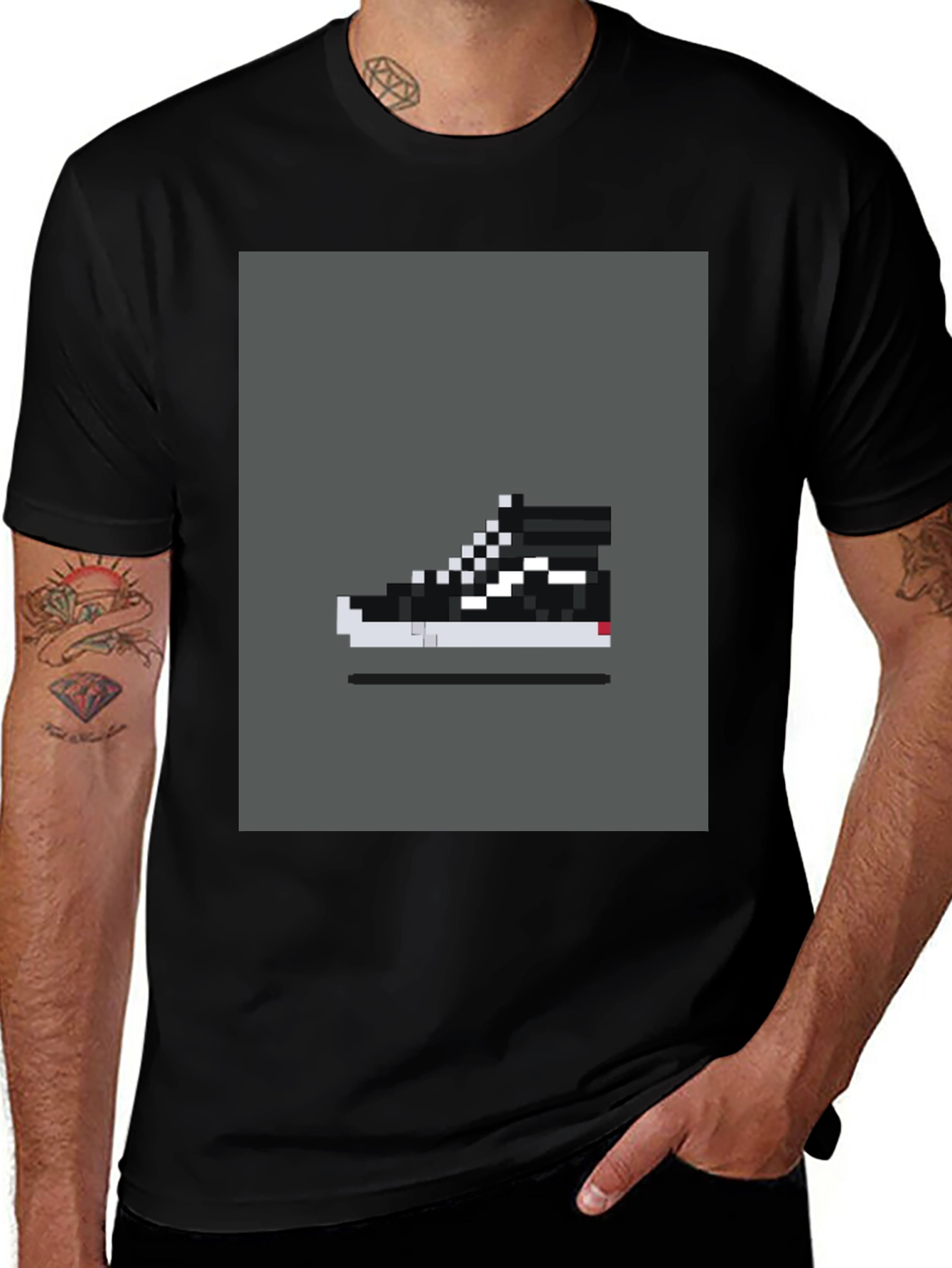 Variant 12 of Pixel Art Sneaker Graphic Tee - Cool Casual Style