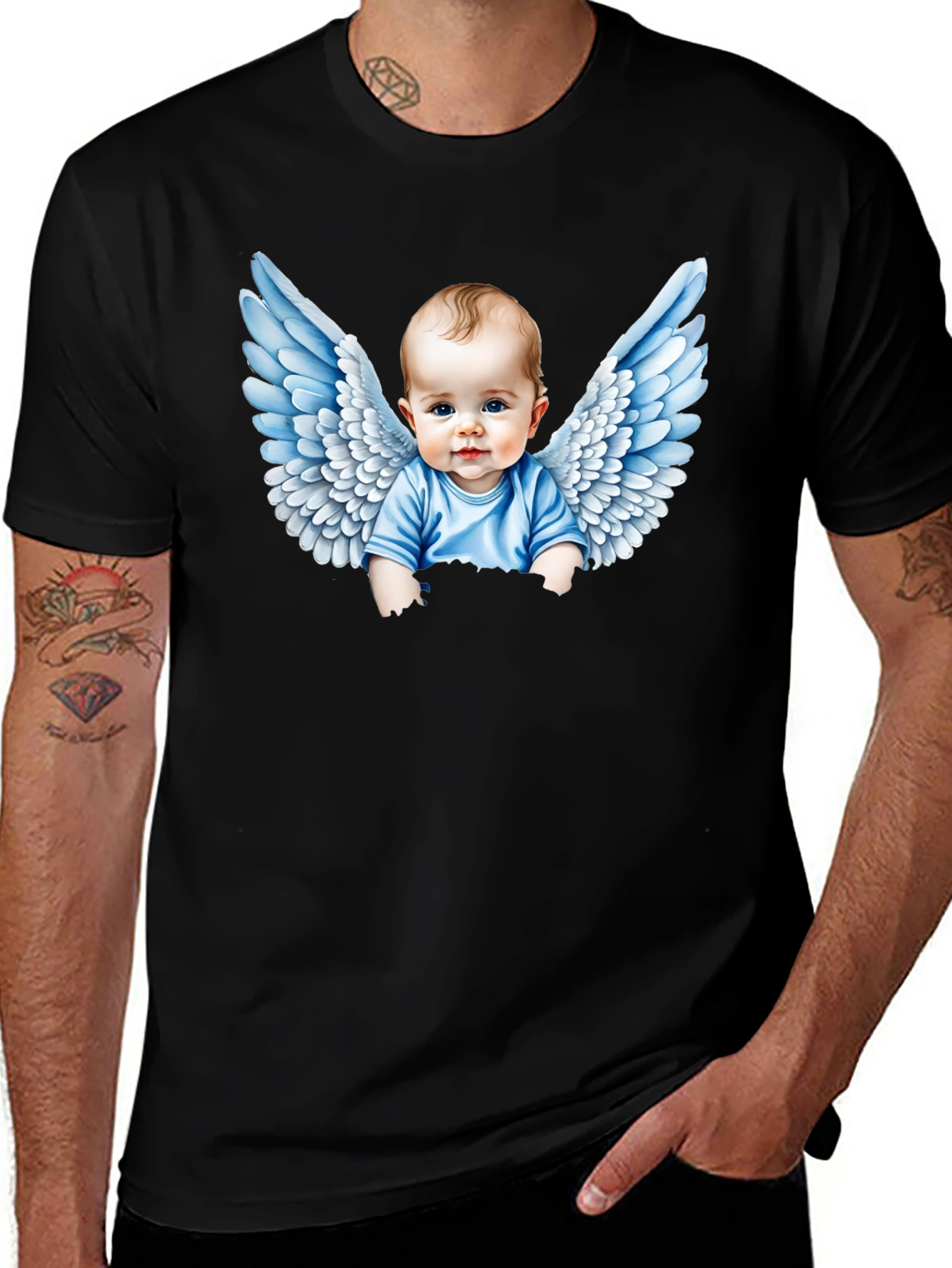 Angel Baby Graphic T-Shirt - Cute Infant Wings Design