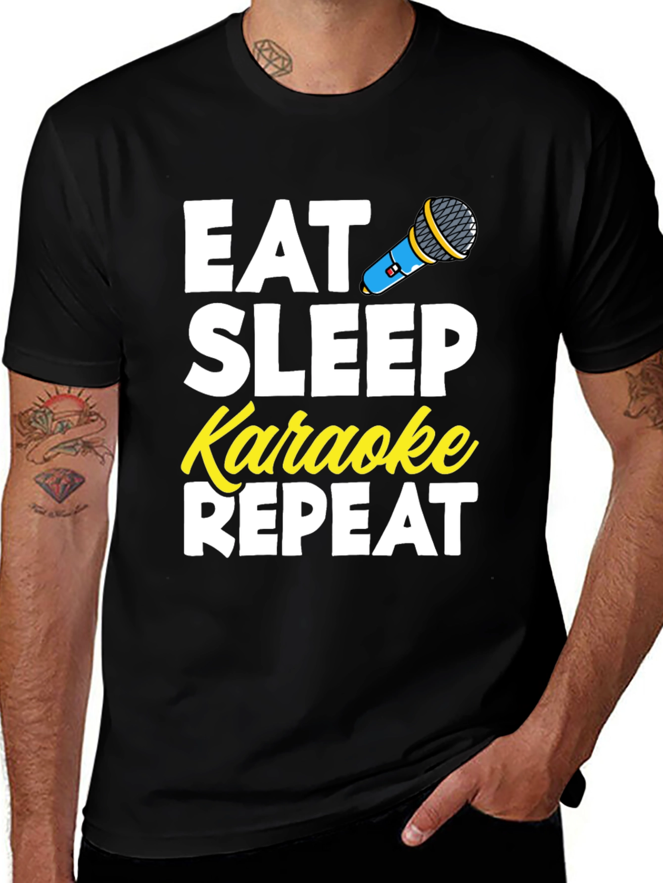 Variant 2 of Eat Sleep Karaoke Repeat T-Shirt