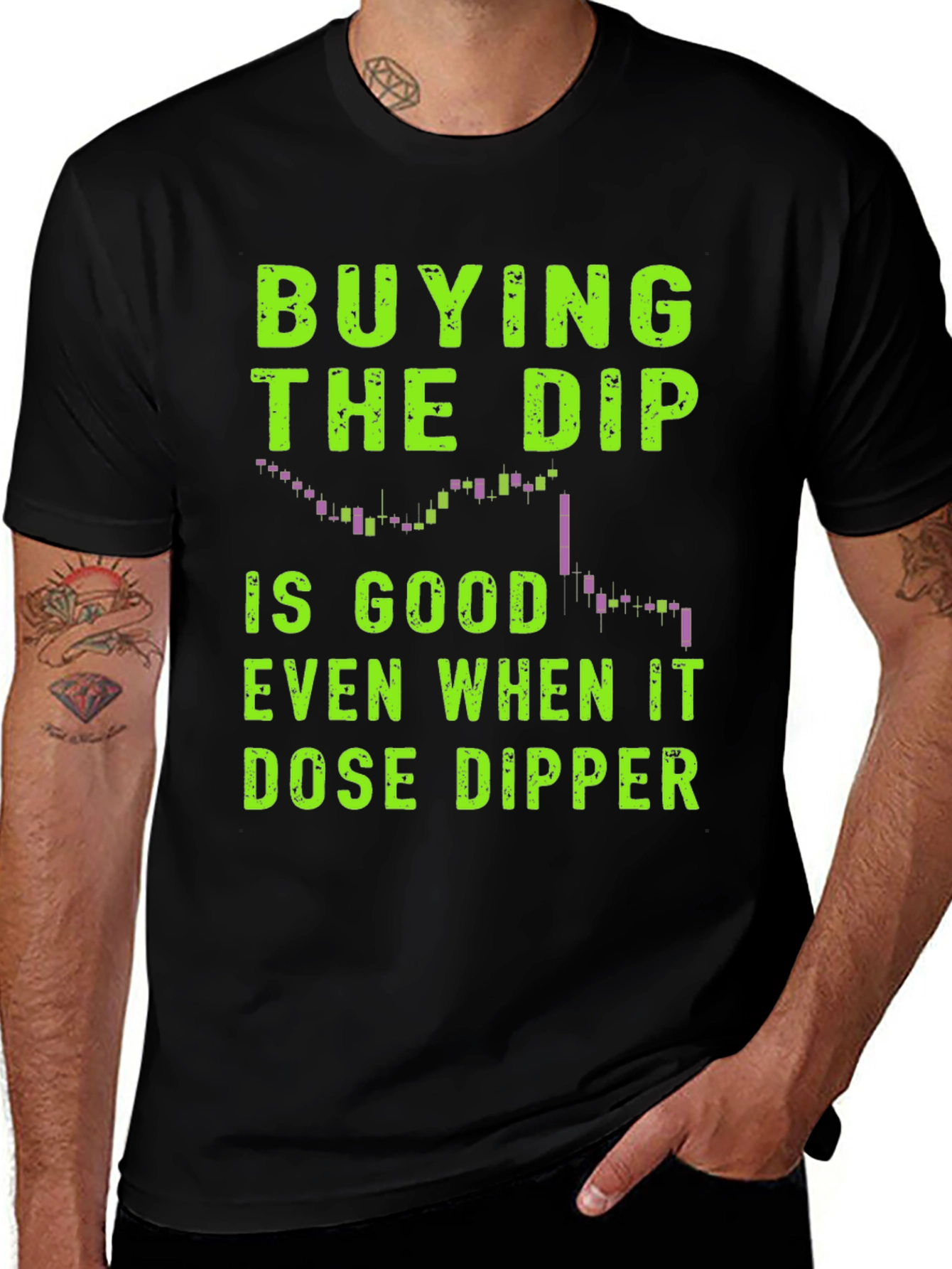 Variant 26 of Buy The Dip T-Shirt Crypto Investor Stock Market