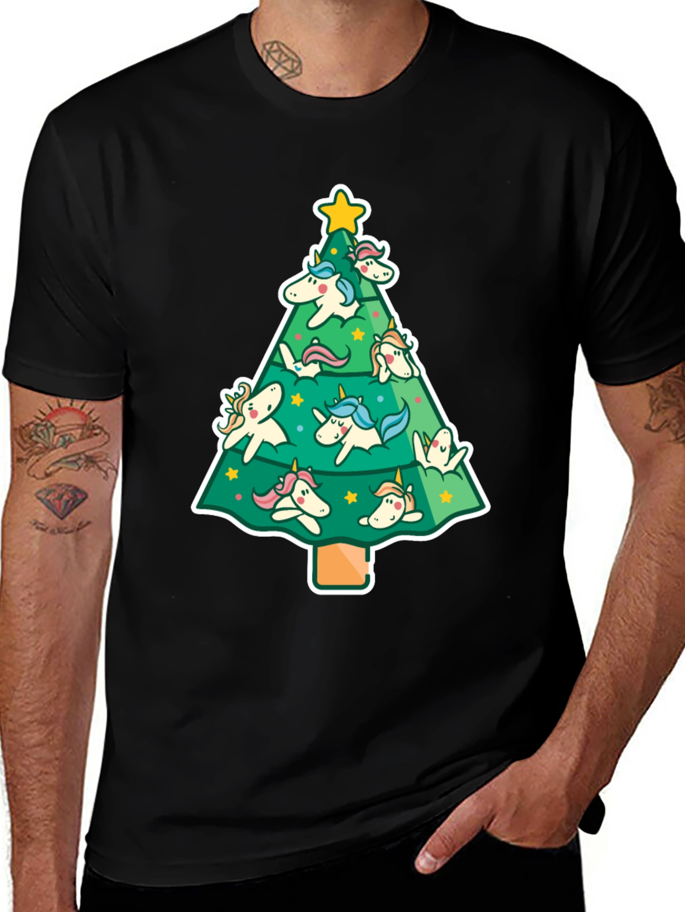 Variant 2 of Unicorn Christmas Tree Graphic Tee