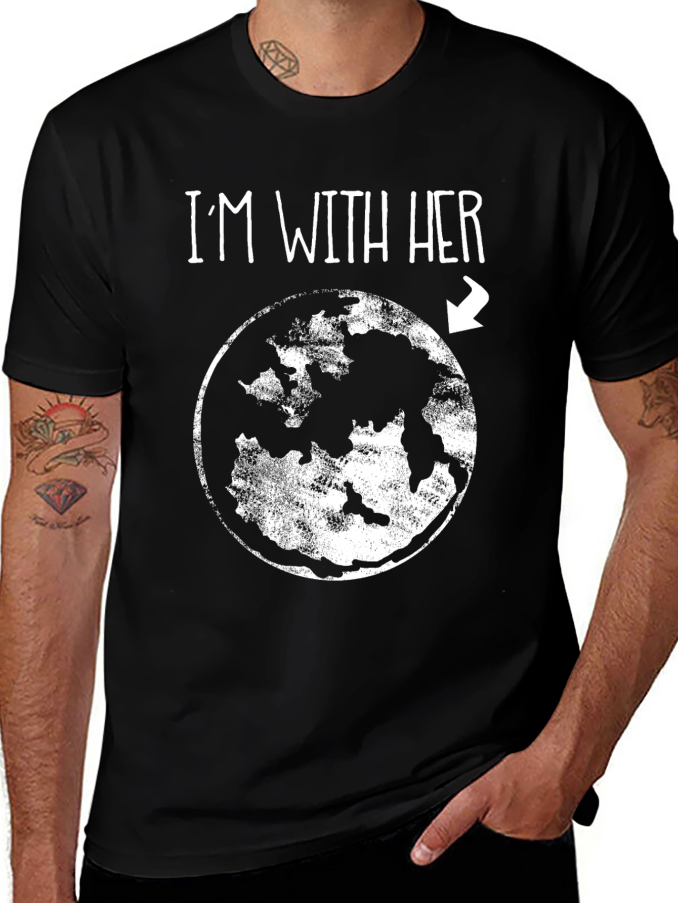 Variant 7 of I'm With Her Moon Earth T-Shirt