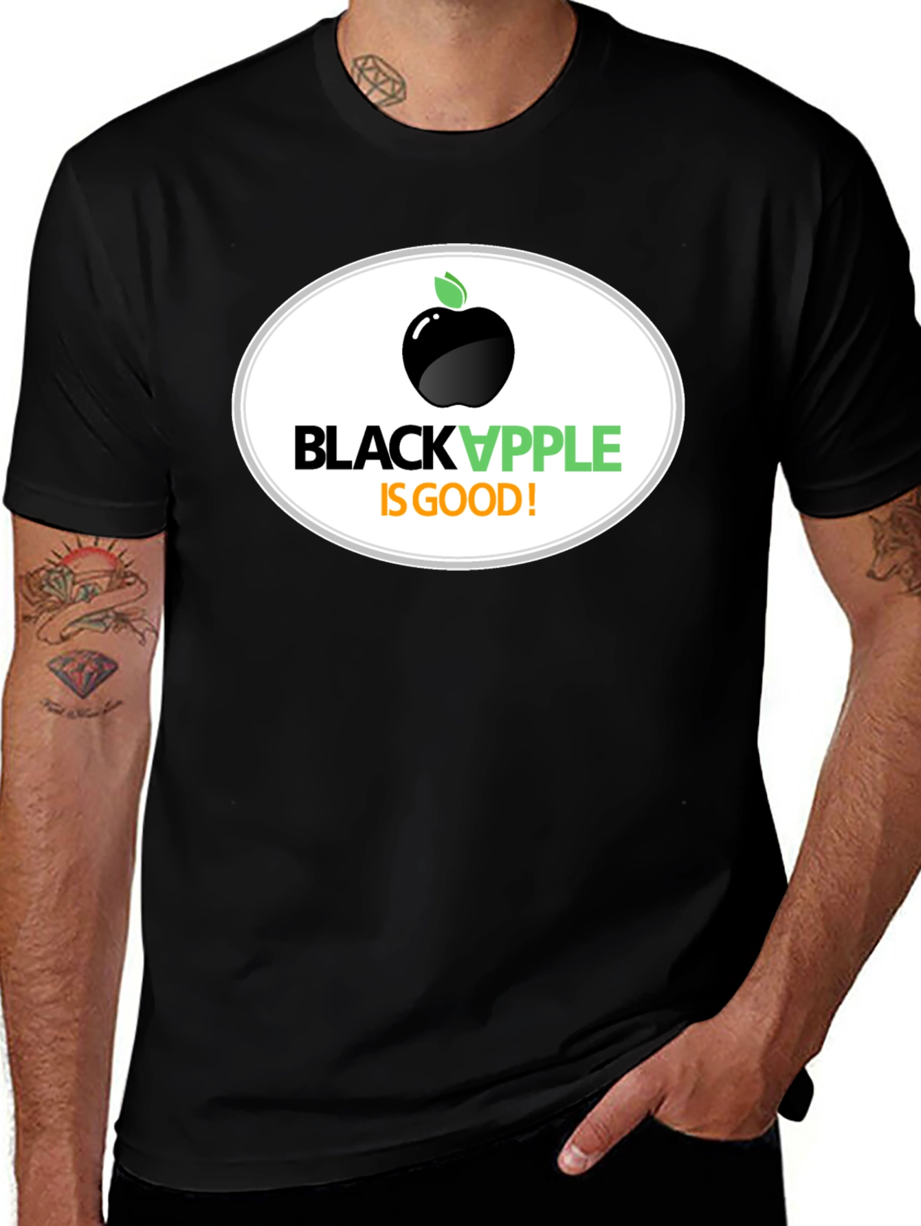 Variant 24 of Black Apple T-Shirt - Good Fruit Graphic Tee