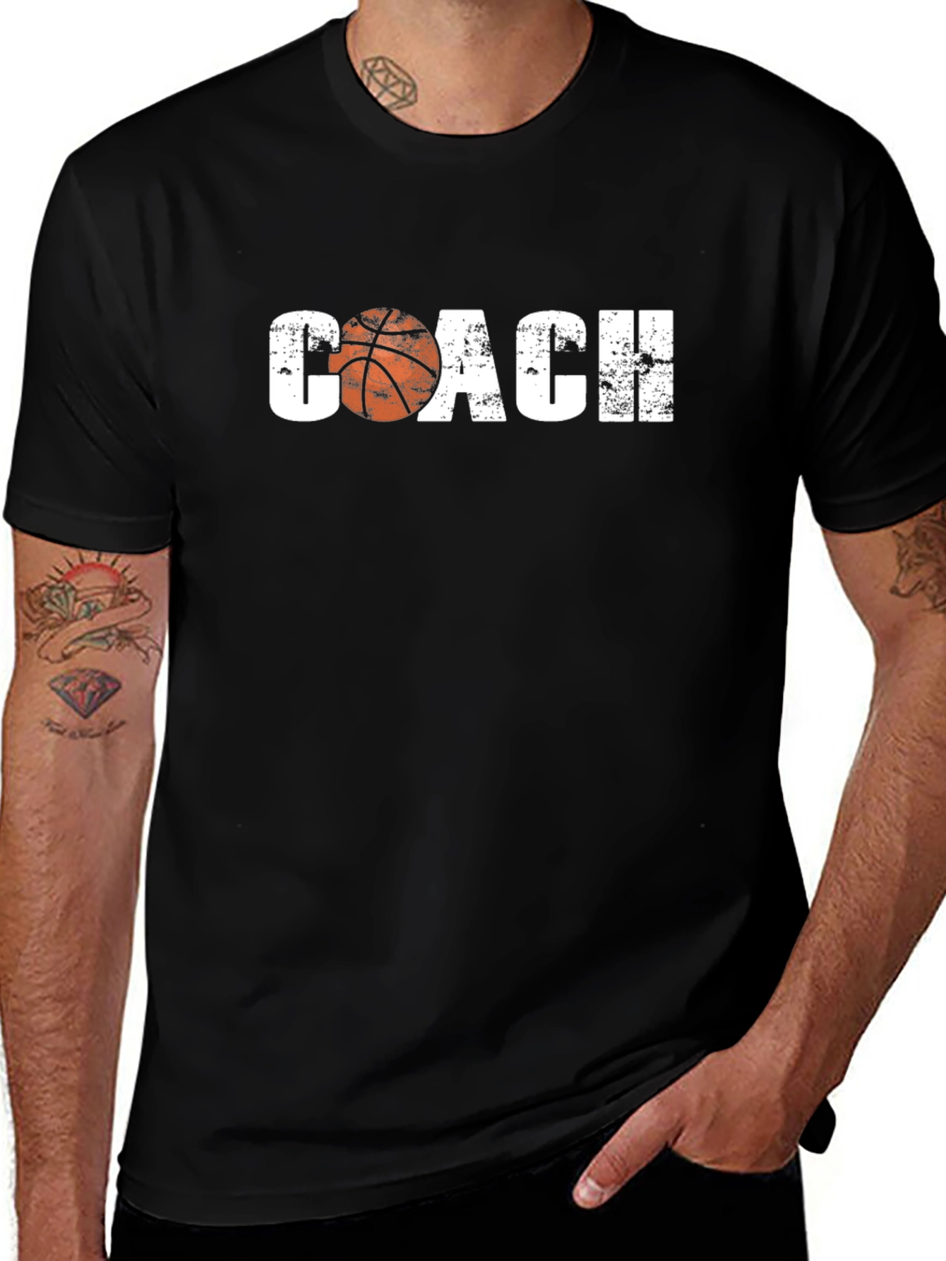 Variant 6 of Basketball Coach Graphic Tee - Black T-Shirt