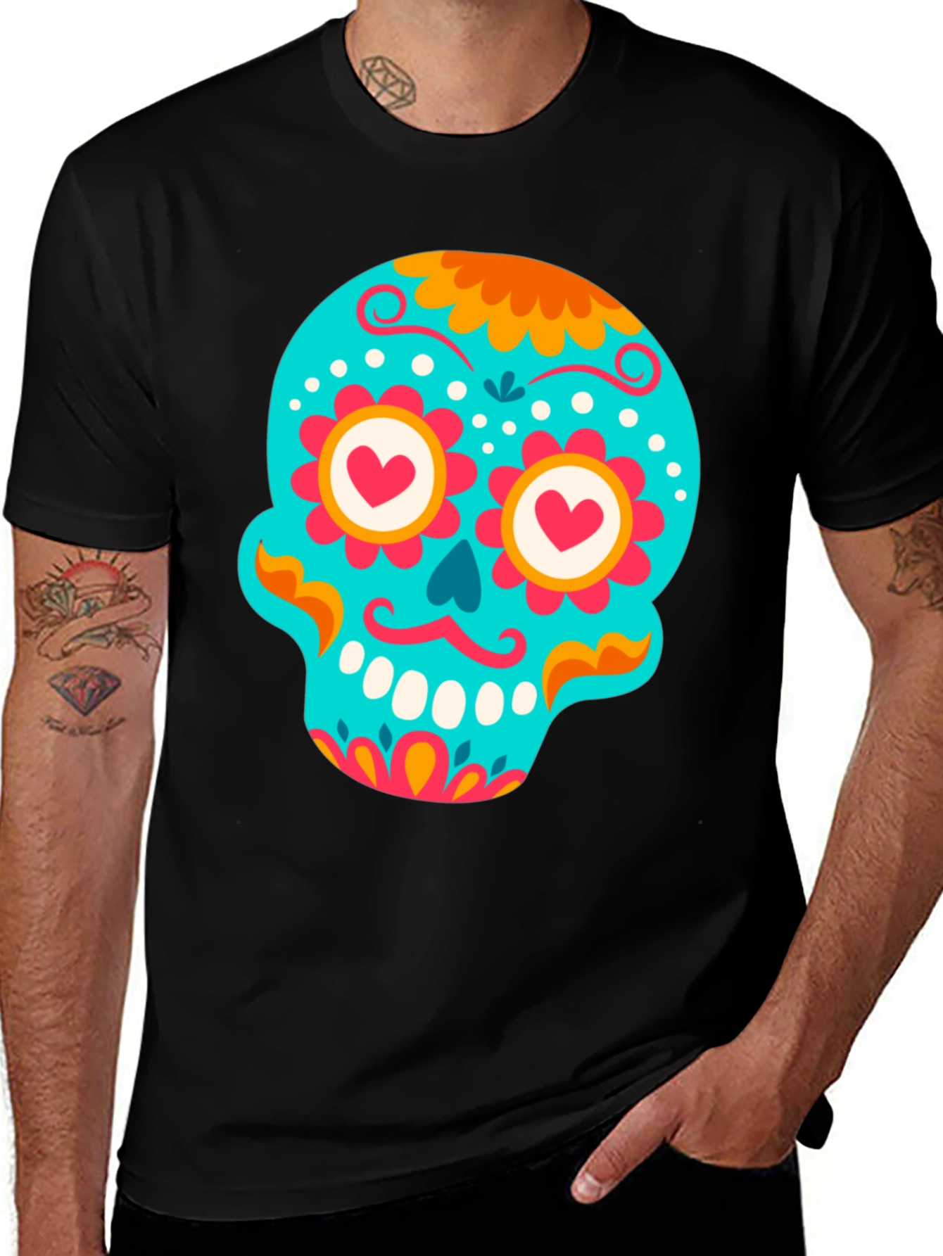 Day of the Dead Skull T-Shirt - Black