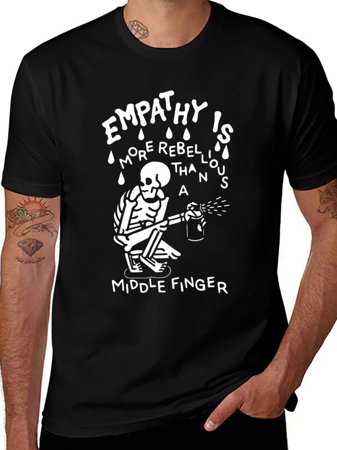 Variant 7 of Empathy Rebellious T-Shirt Skeleton Graphic