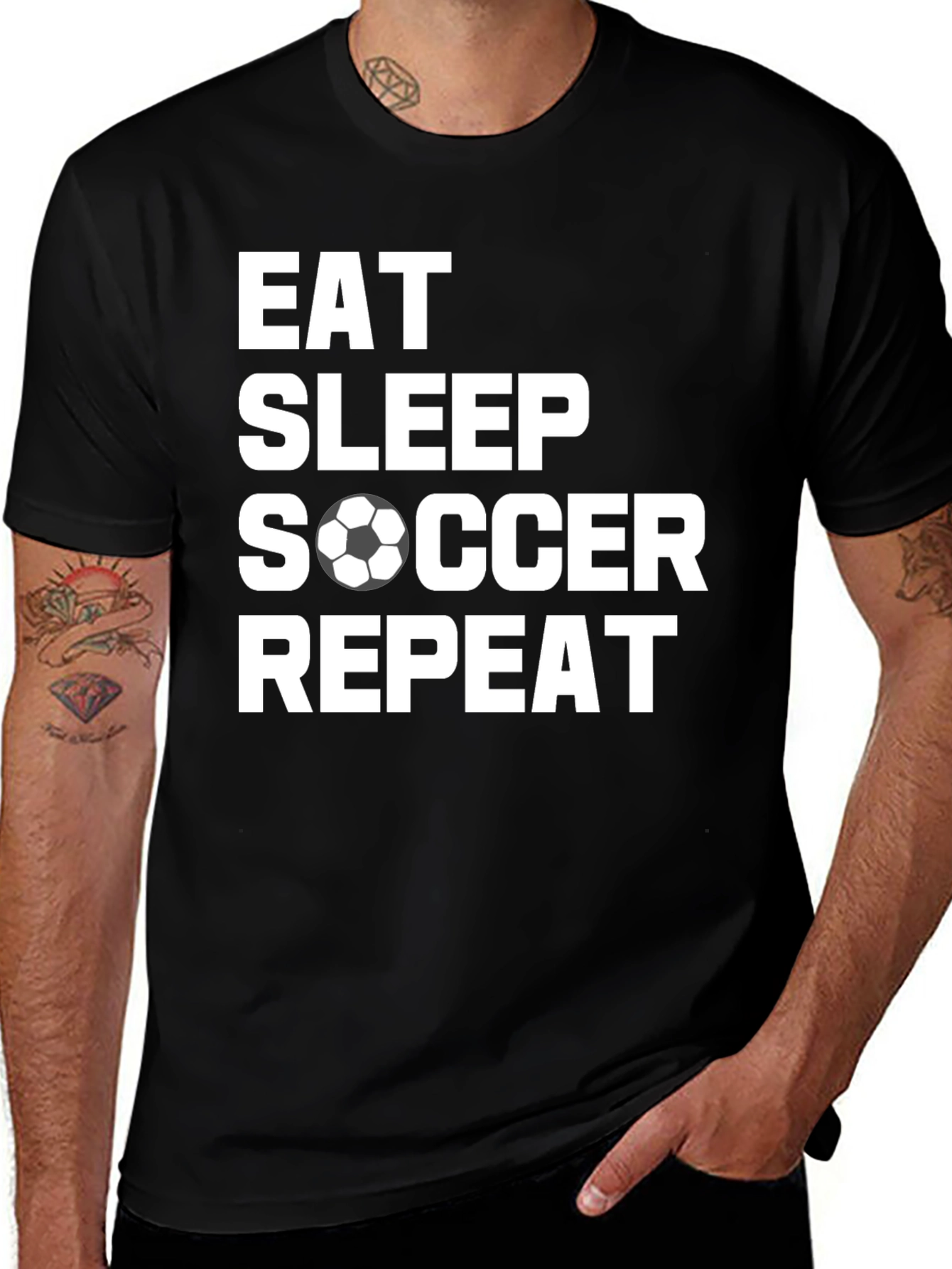 Variant 18 of Eat Sleep Soccer Repeat T-Shirt