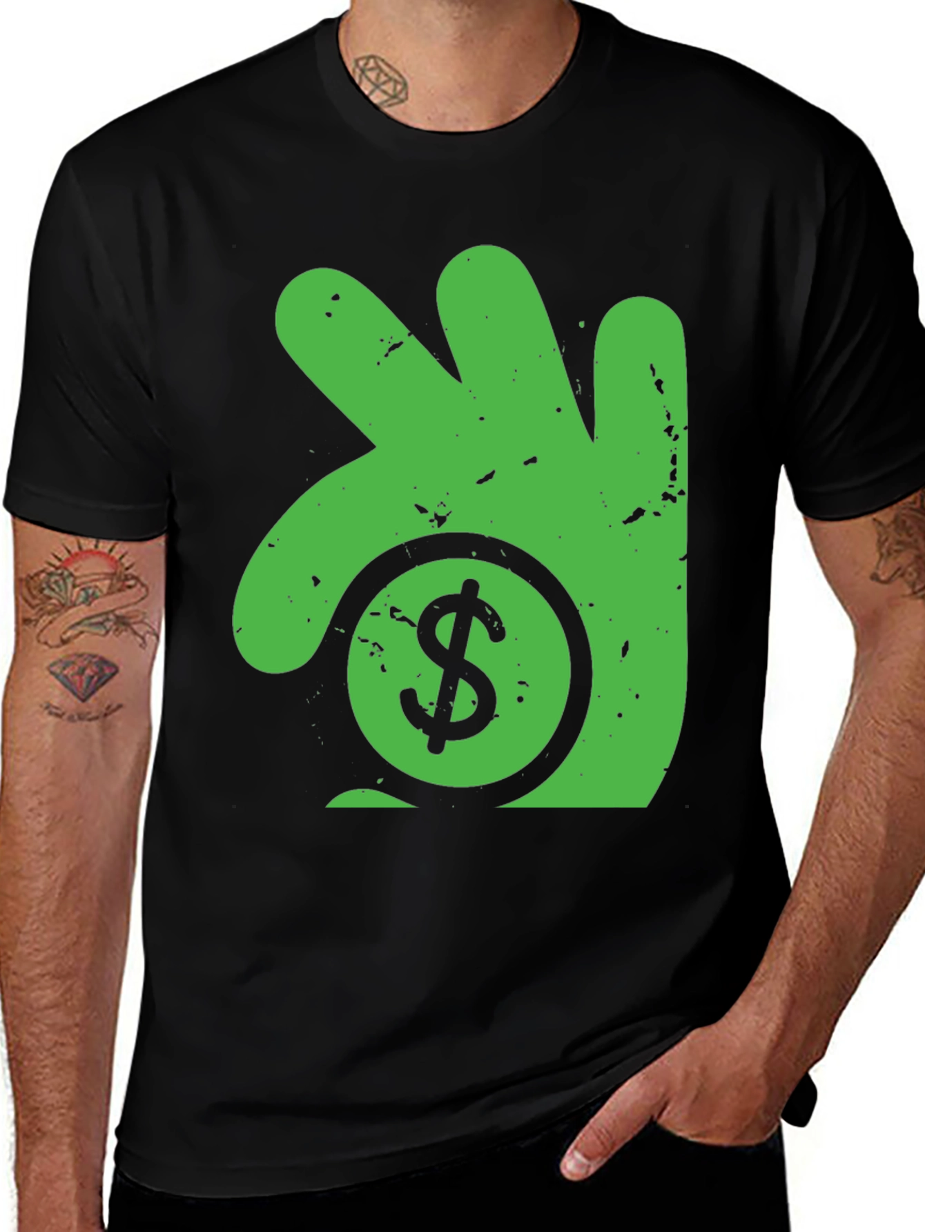 Variant 21 of Green Money Hand T-Shirt