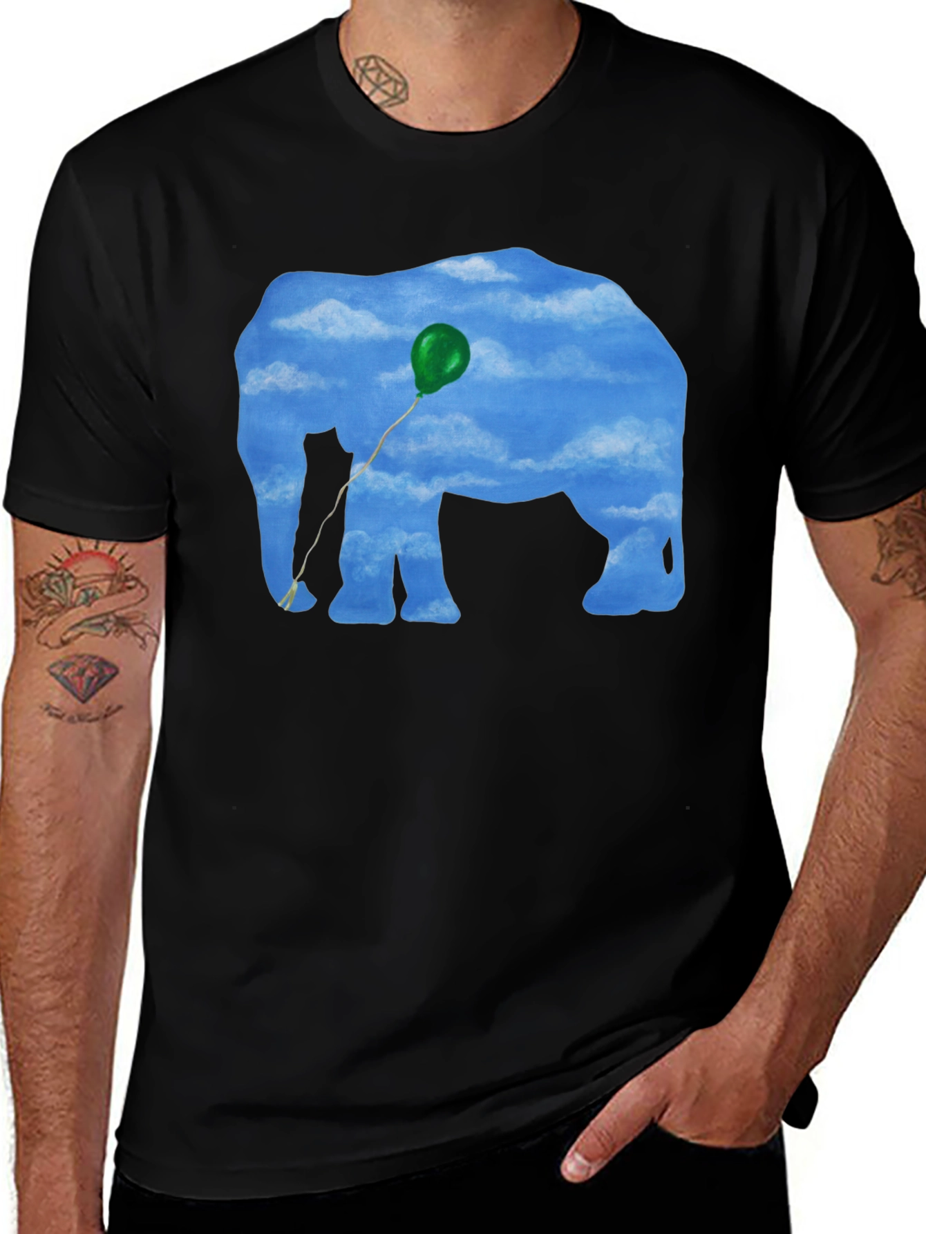 Variant 11 of Sky Elephant Graphic Tee - Unique Cloud Design