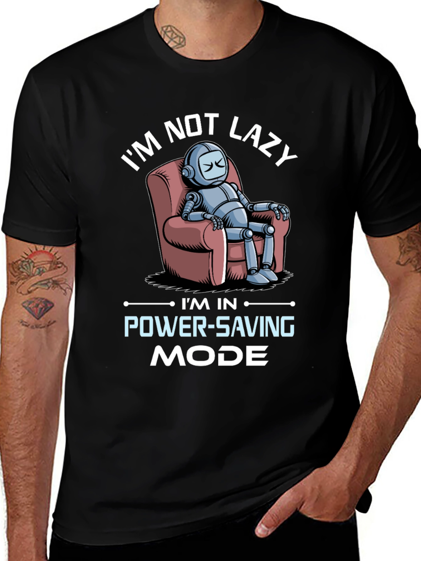 Variant 15 of I'm Not Lazy Robot T-Shirt
