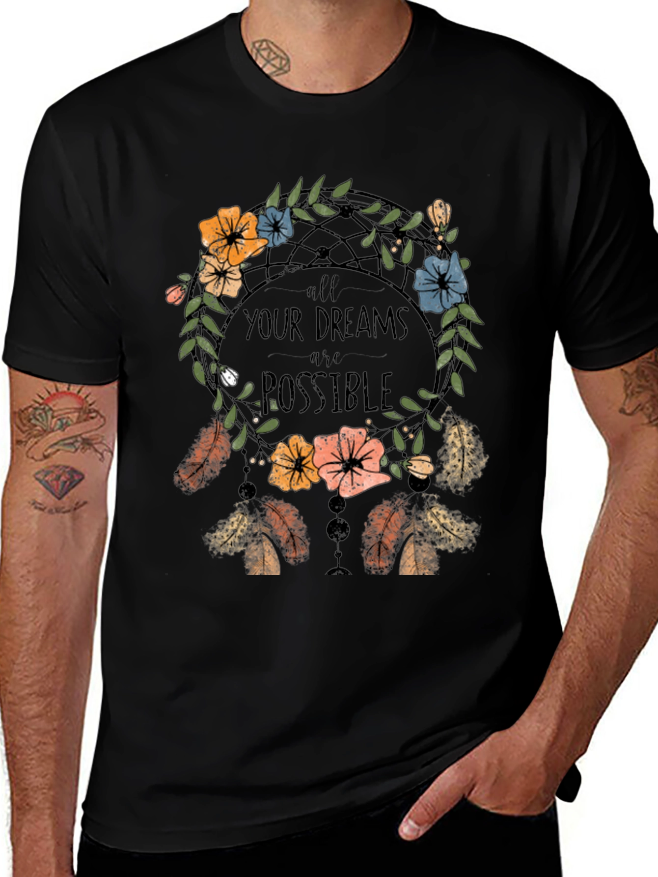 Variant 10 of Dreamcatcher Graphic T-Shirt - All Dreams are Possible