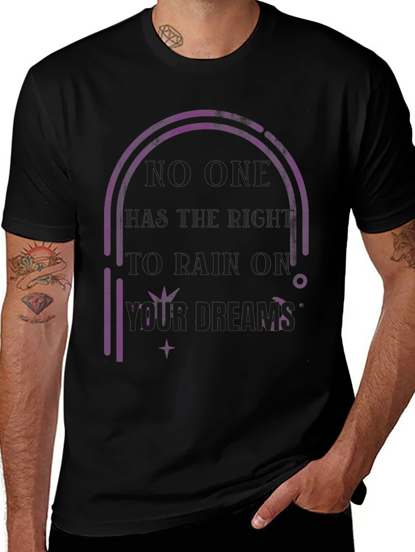 Variant 5 of Dream On Graphic Tee - Comfortable Black T-Shirt