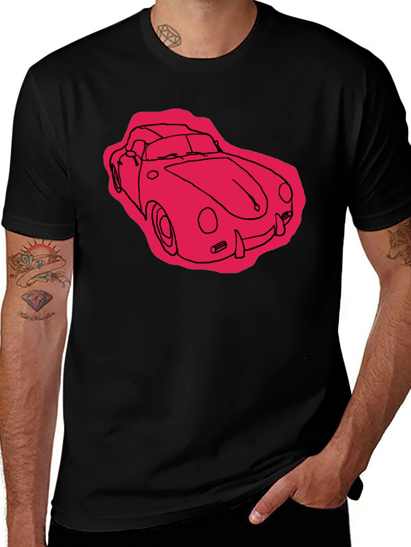 Variant 13 of Classic Car Graphic T-Shirt - Black