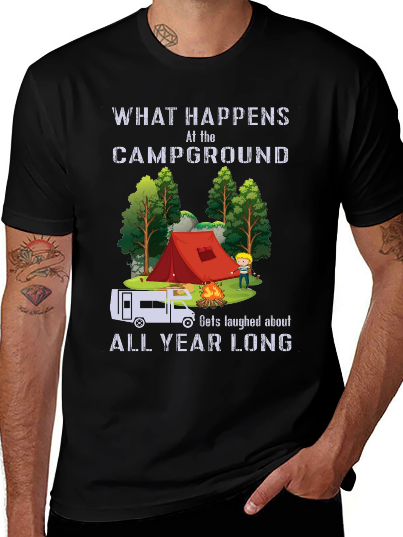 Variant 4 of Campground Laughs T-Shirt - Camping Humor Tee