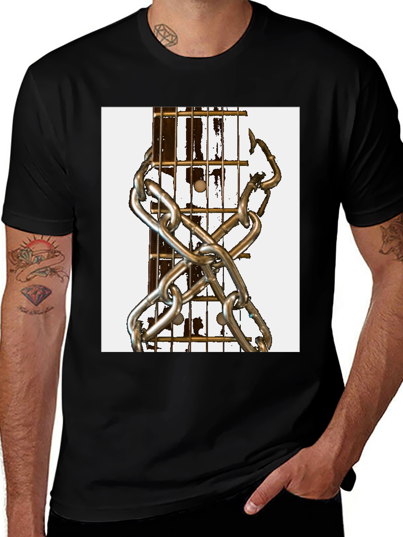 Guitar & Chains Graphic T-Shirt