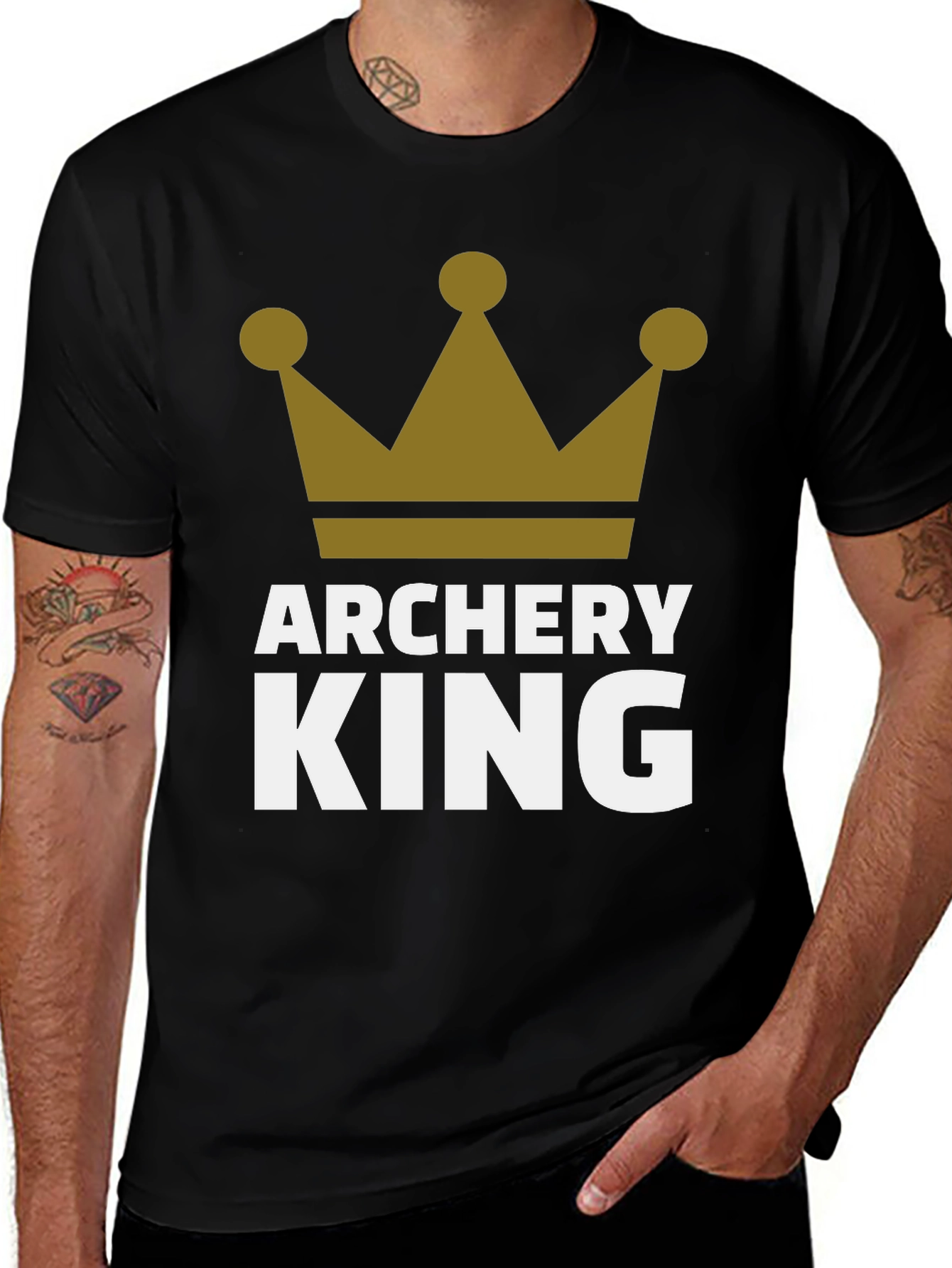 Variant 22 of Archery King Men's Black Graphic T-Shirt
