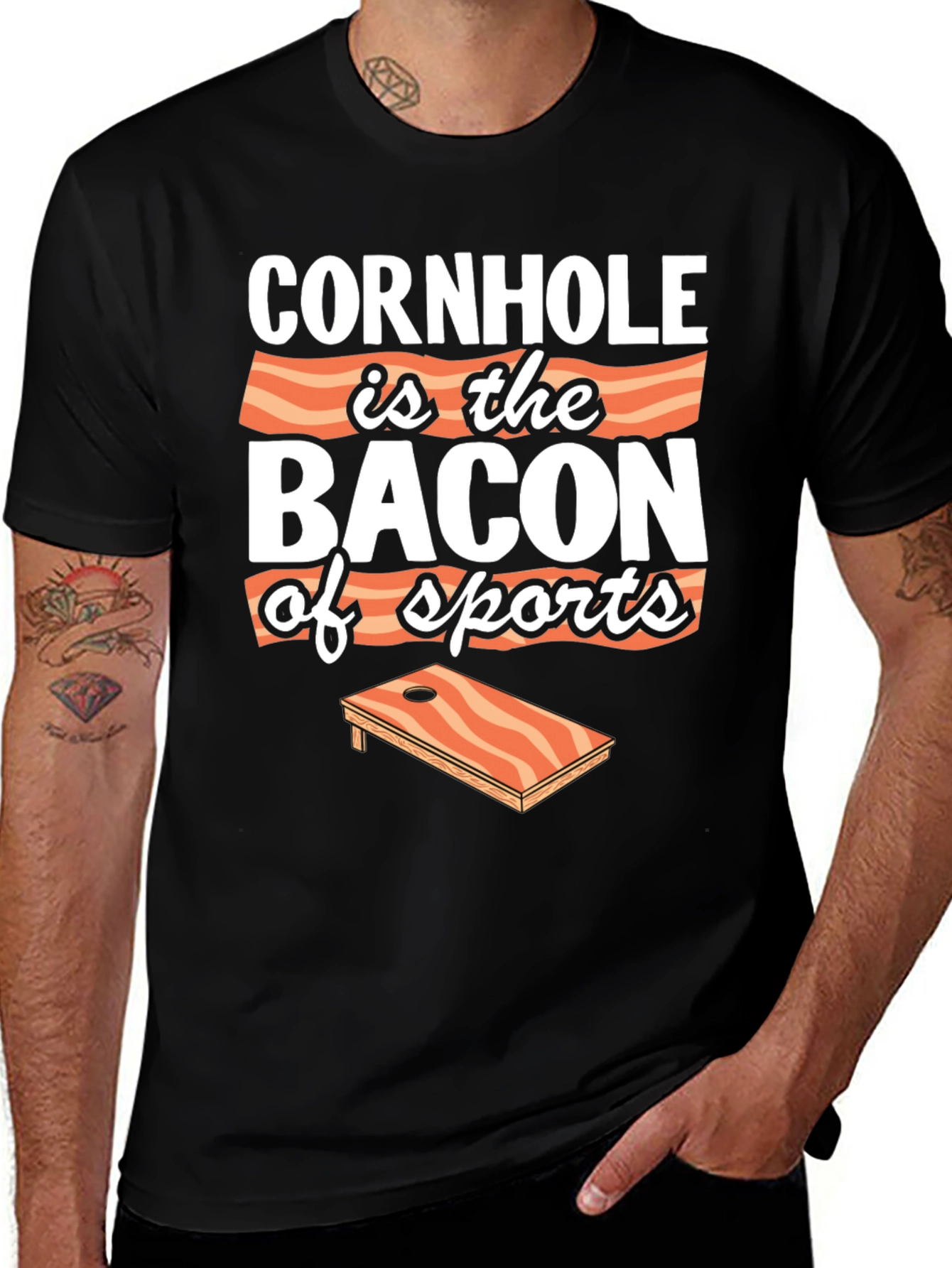 Variant 16 of Cornhole Bacon of Sports Graphic Tee