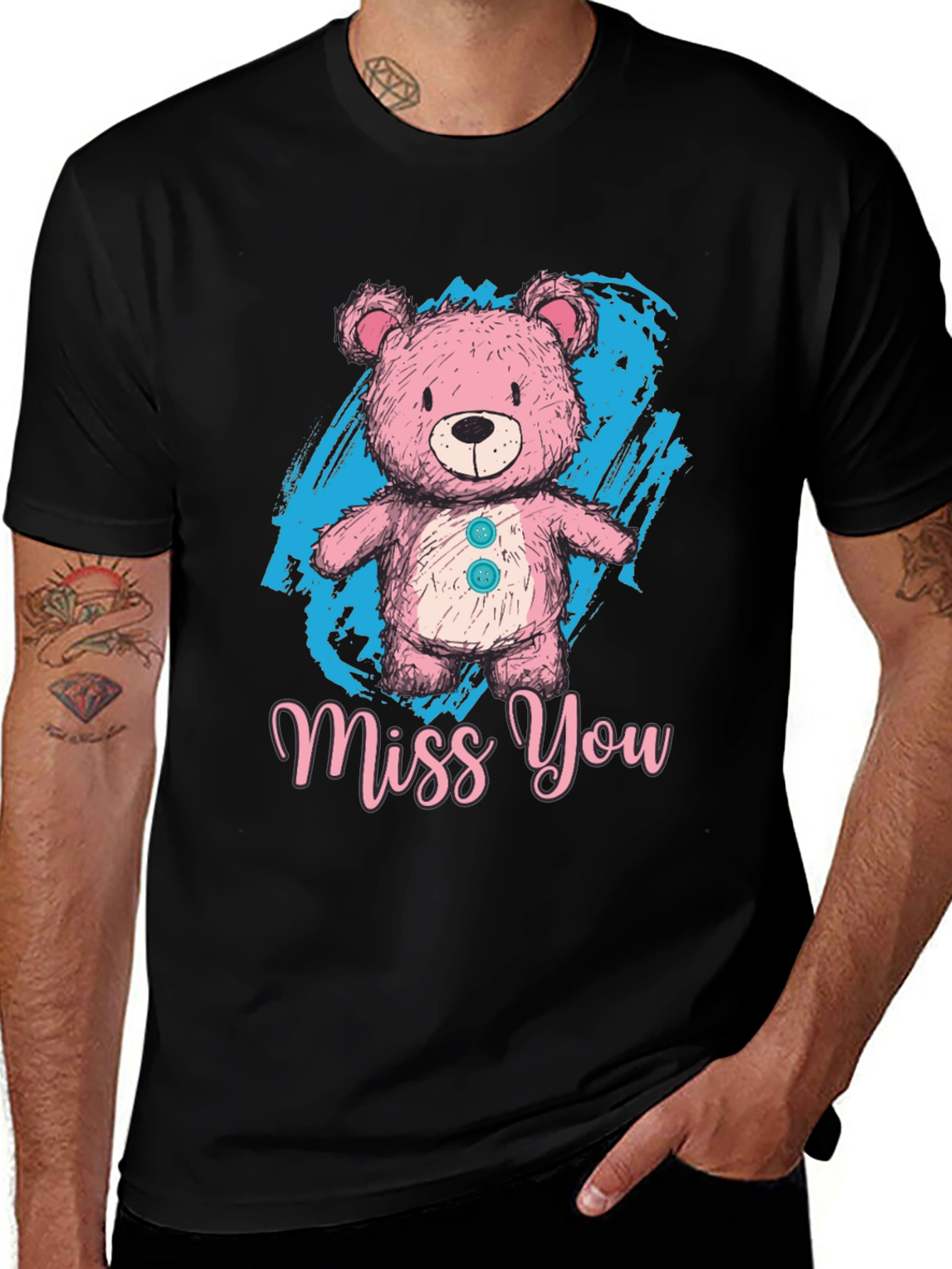 Variant 14 of Cute Teddy Bear Miss You Graphic T-Shirt