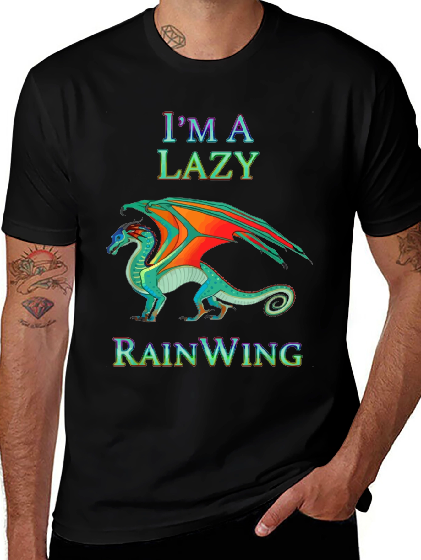 Variant 2 of Lazy RainWing T-Shirt Dragon Graphic Tee